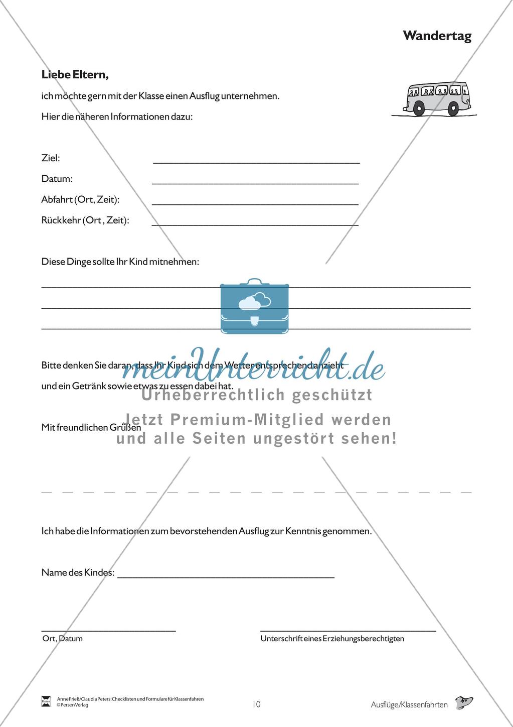 Checklisten und Formulare für Klassenfahrten Preview 11