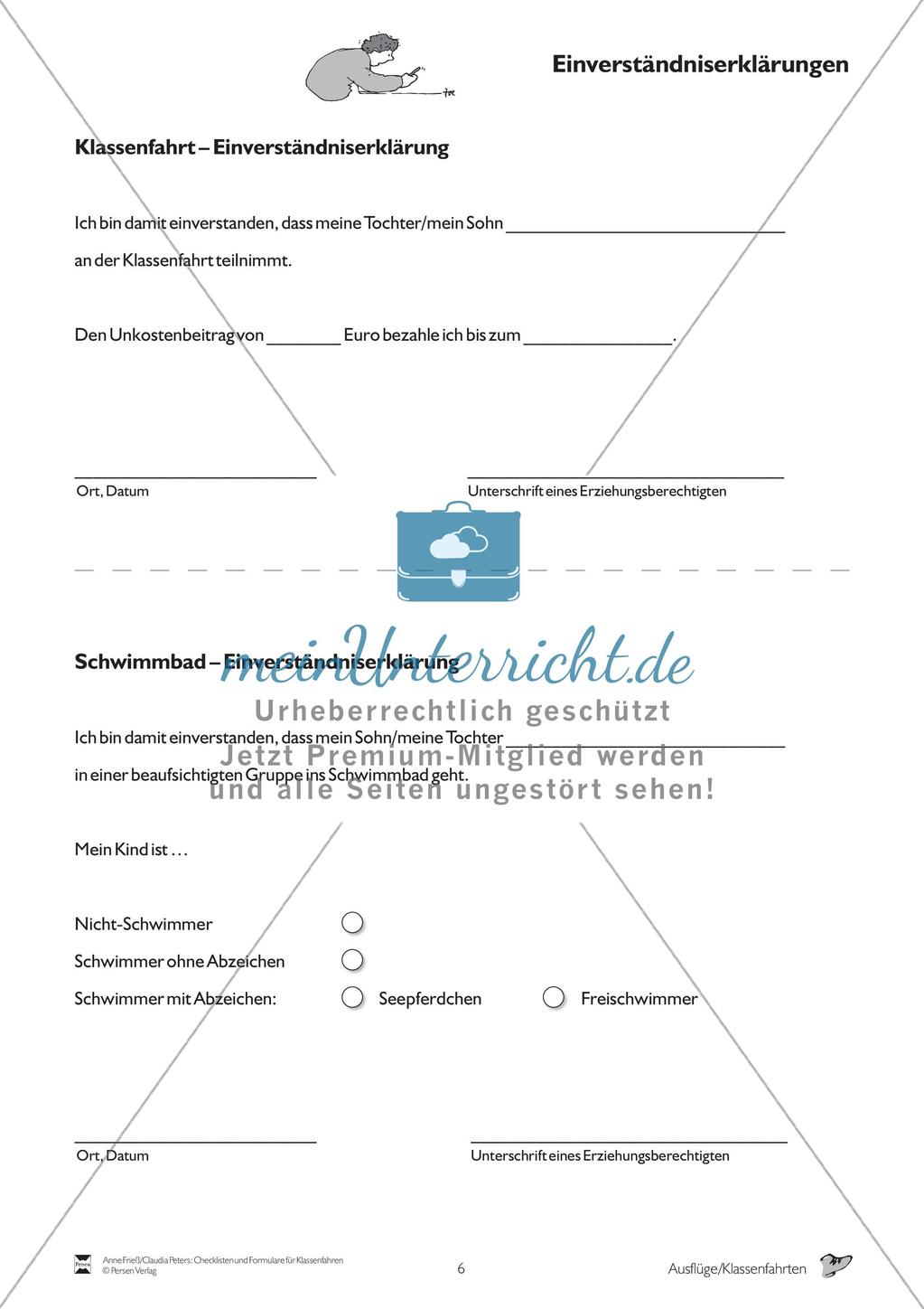 Checklisten und Formulare für Klassenfahrten Preview 7