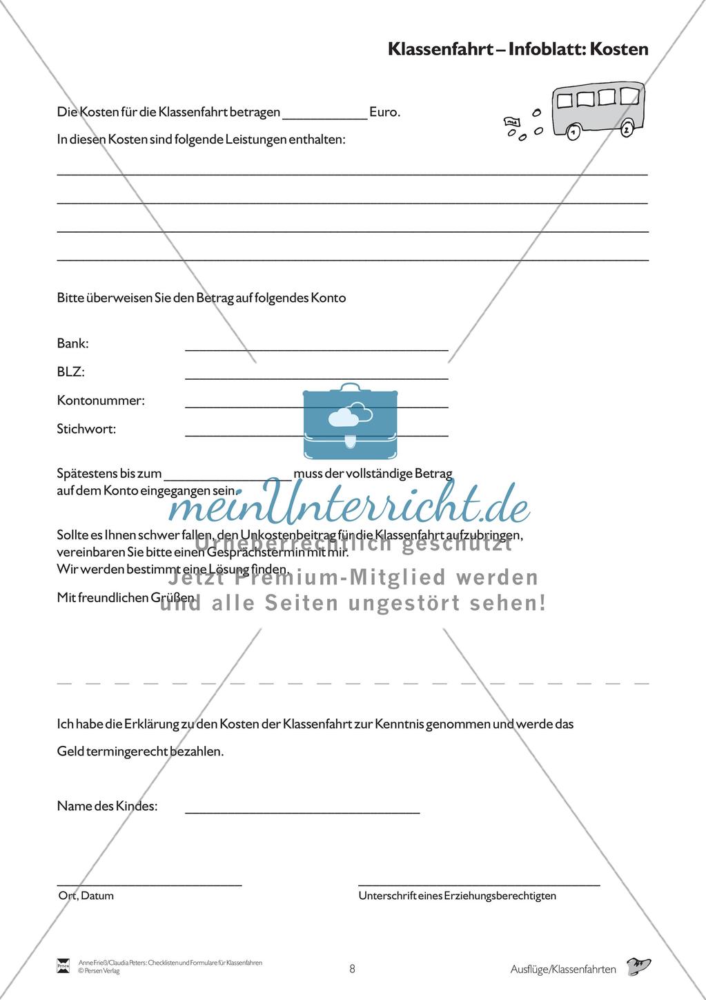 Checklisten und Formulare für Klassenfahrten Preview 9