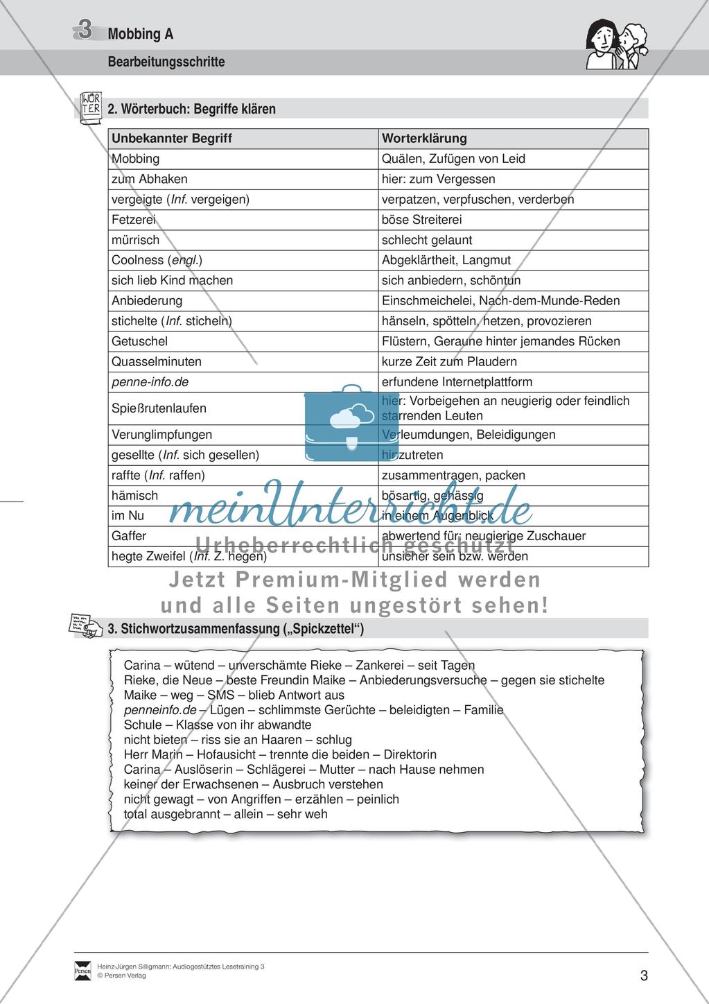Audiogestütztes Lesetraining: Mobbing Preview 5
