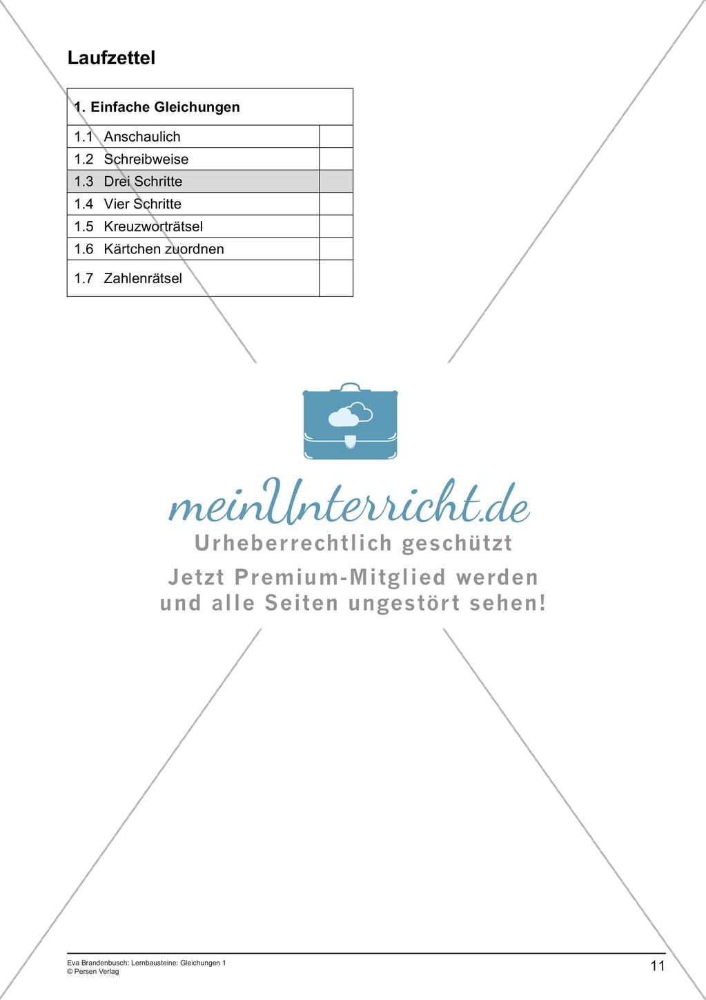 Gleichungen: Grundlagen und einfache Beispiele Preview 13
