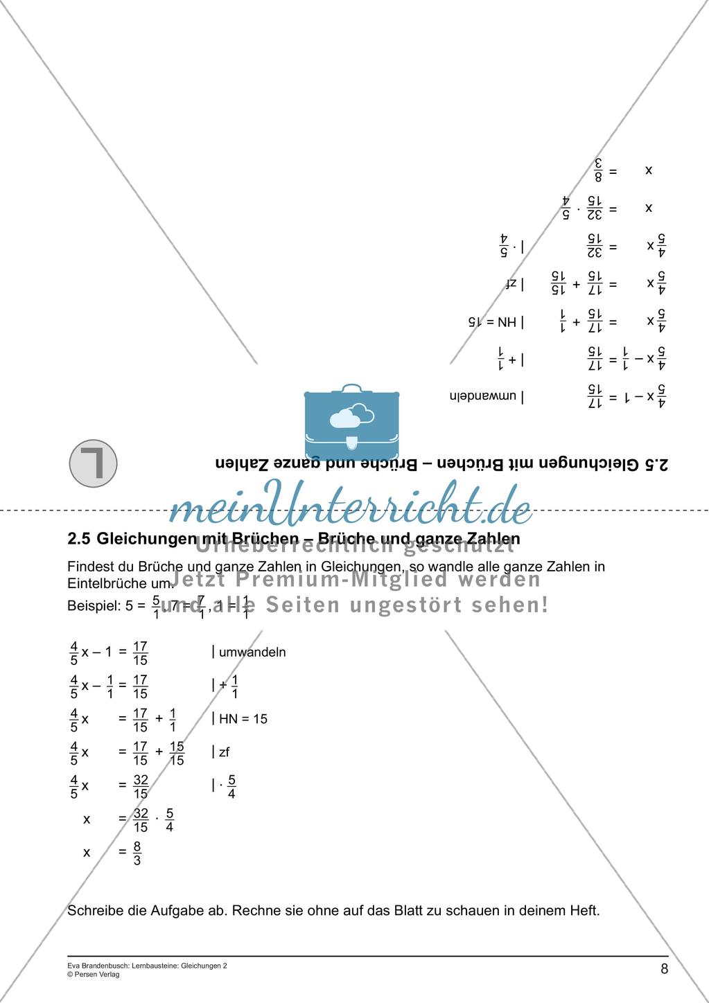 Gleichungen: Brüche Preview 10