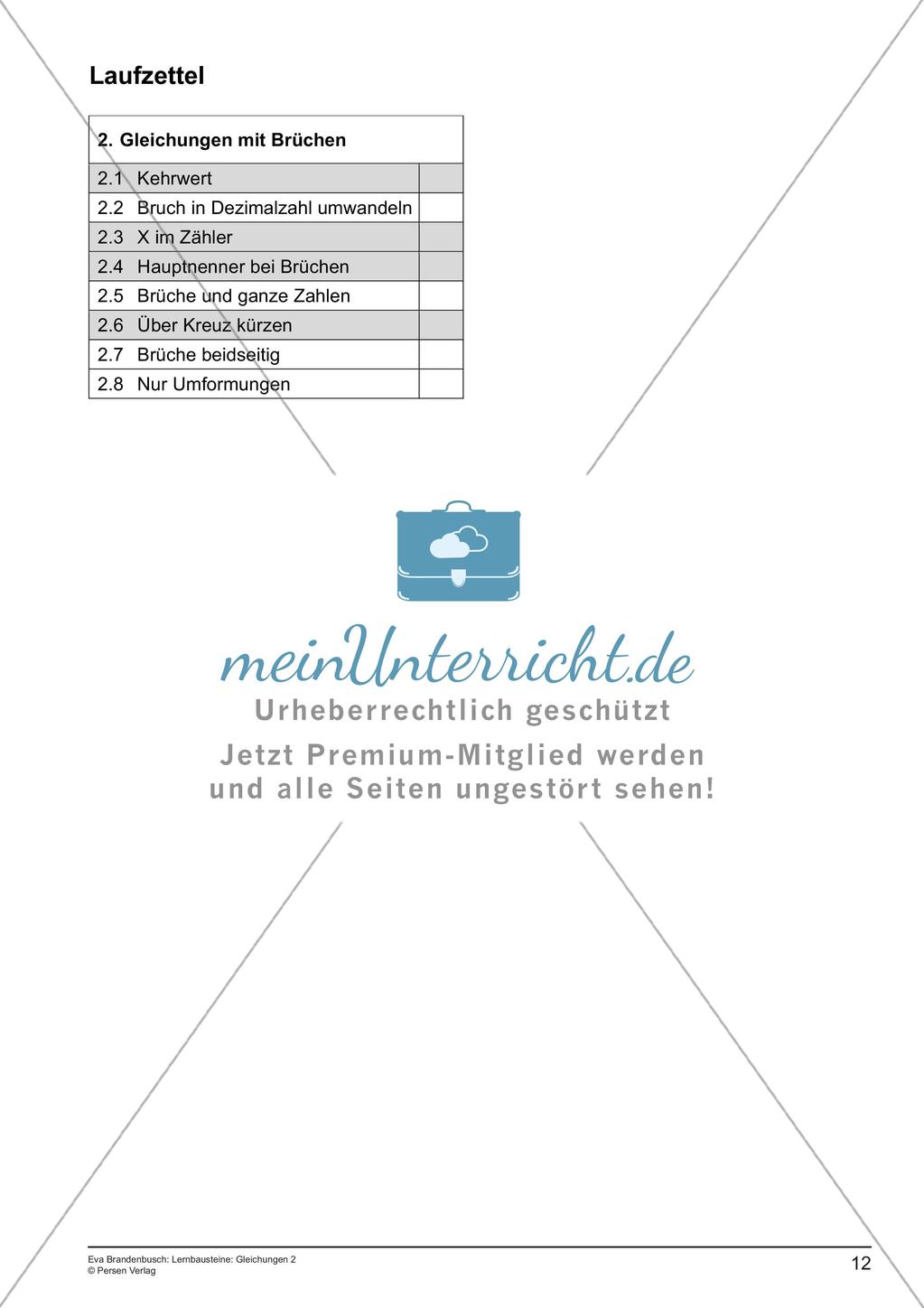 Gleichungen: Brüche Preview 14