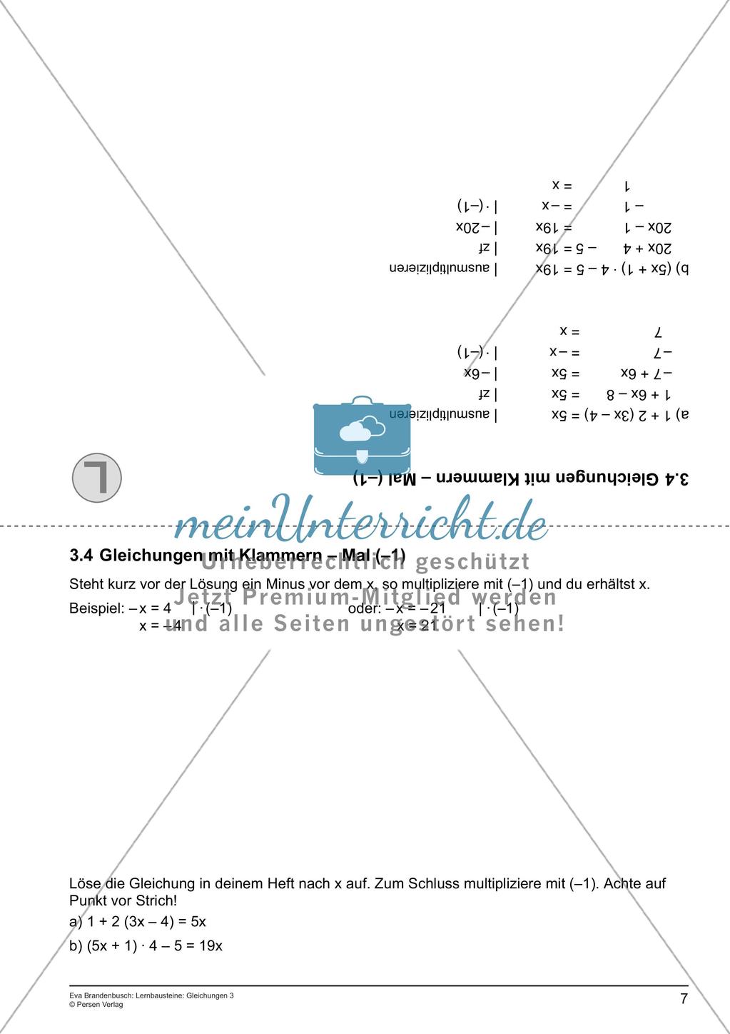 Gleichungen: Klammern Preview 9