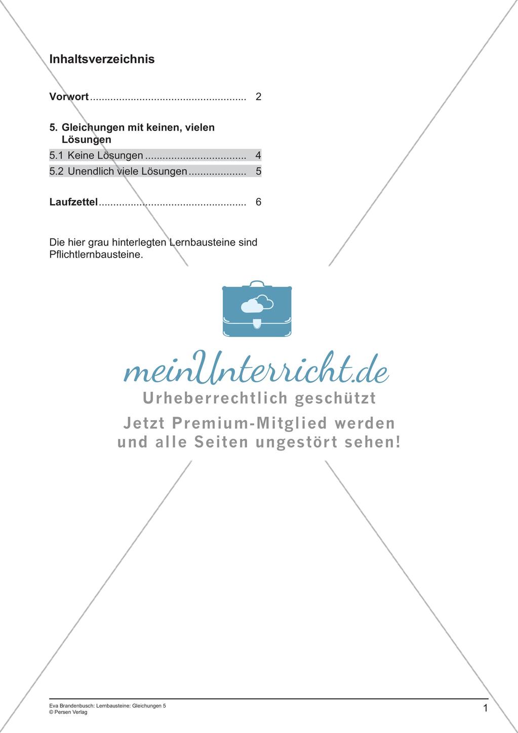 Gleichungen ohne oder mit mehreren Lösungen Preview 3