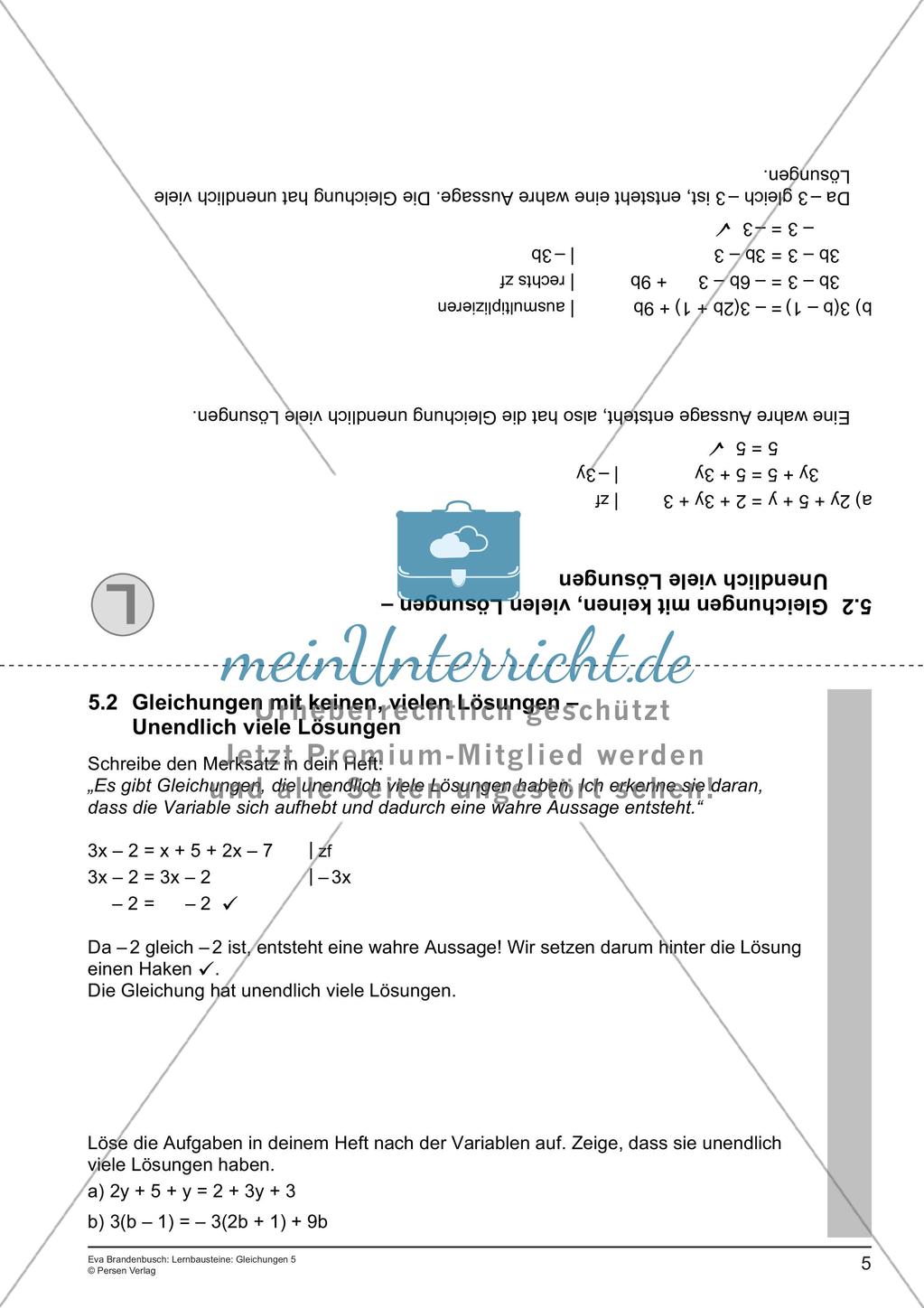 Gleichungen ohne oder mit mehreren Lösungen Preview 7
