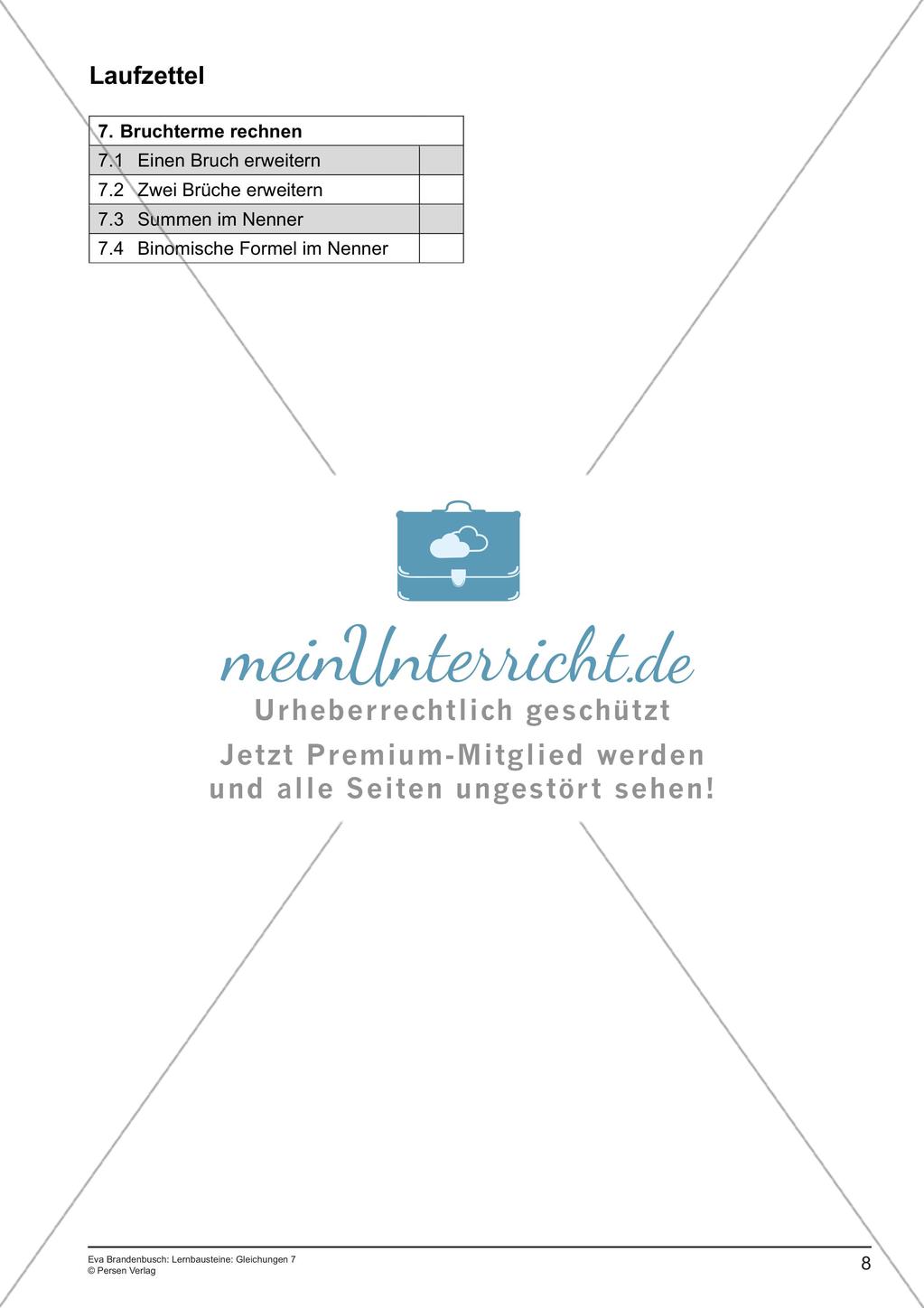 Gleichungen: mit Bruchtermen rechnen Preview 10