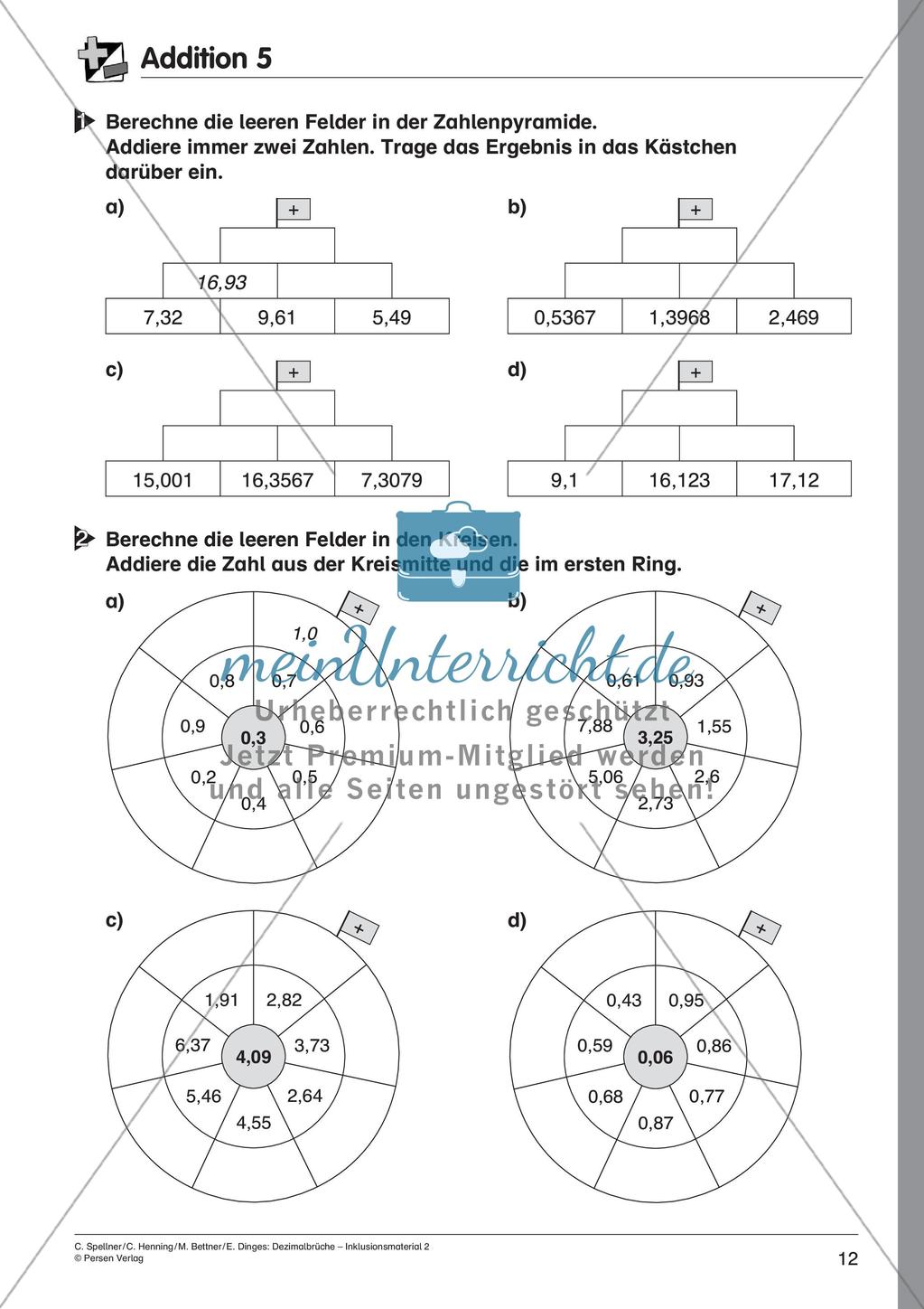 Dezimalbrüche: Addition und Subtraktion Preview 14