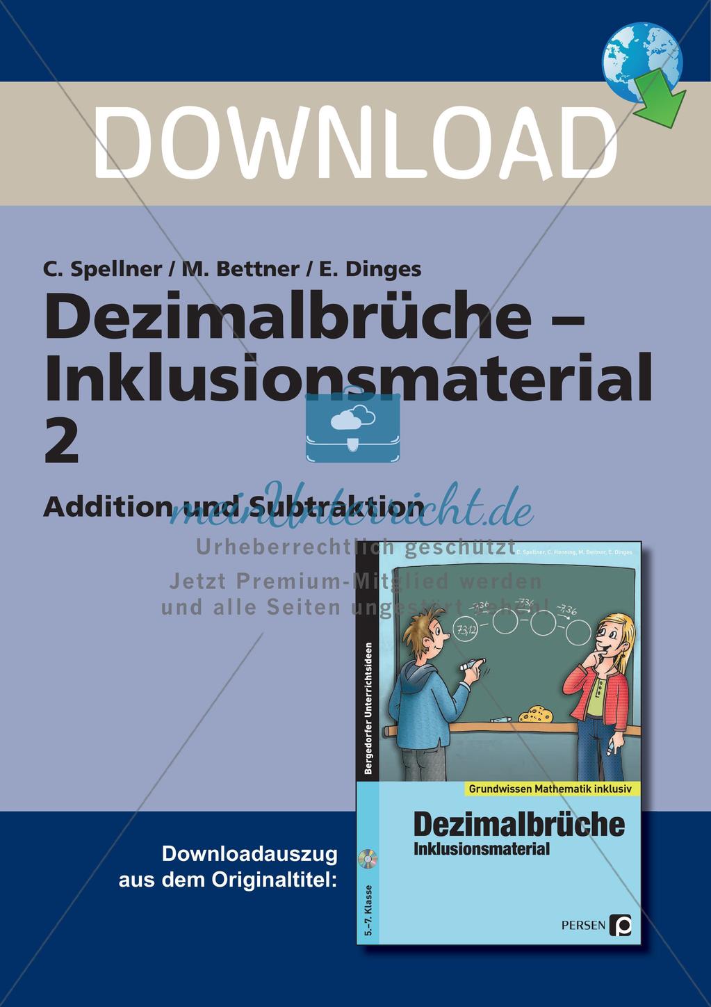 Dezimalbrüche: Addition und Subtraktion Preview 1