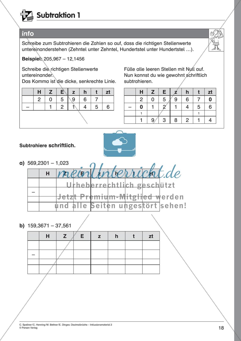 Dezimalbrüche: Addition und Subtraktion Preview 20