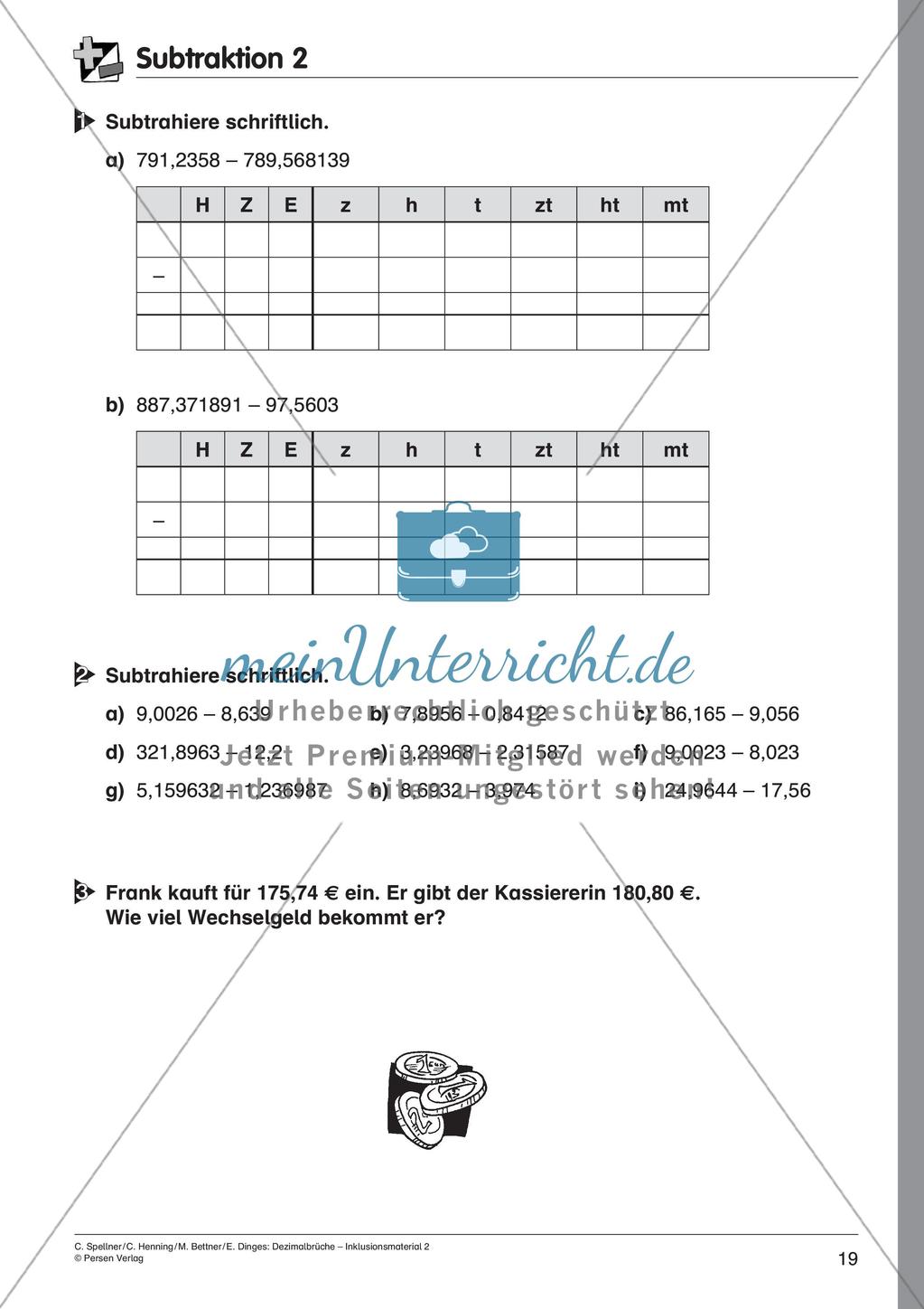 Dezimalbrüche: Addition und Subtraktion Preview 21