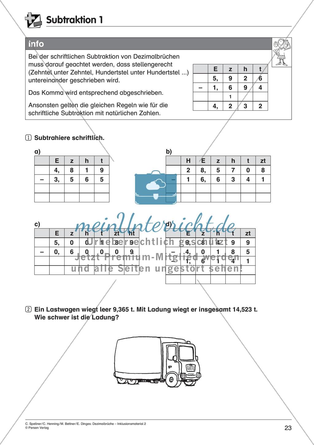 Dezimalbrüche: Addition und Subtraktion Preview 25