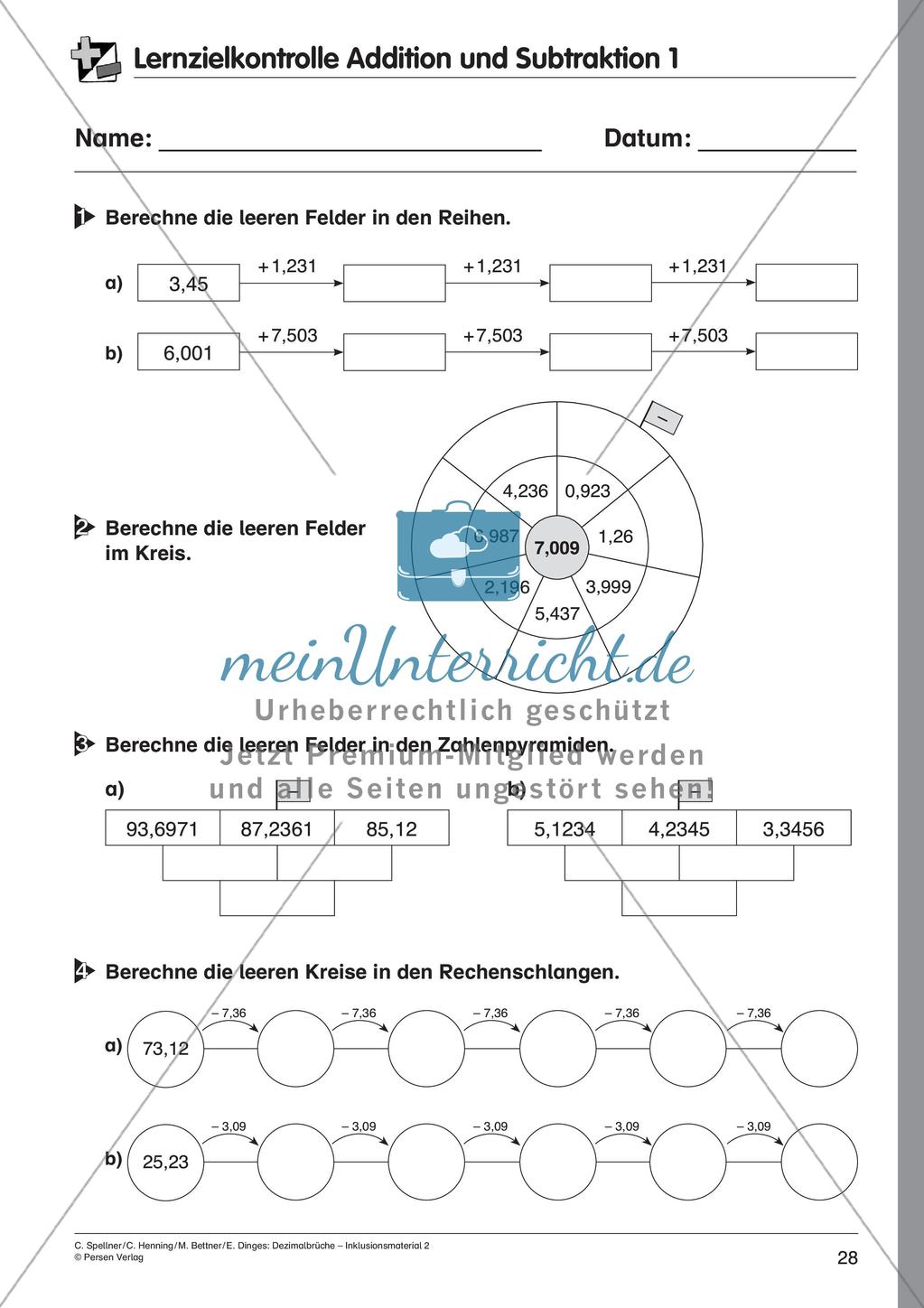 Dezimalbrüche: Addition und Subtraktion Preview 30