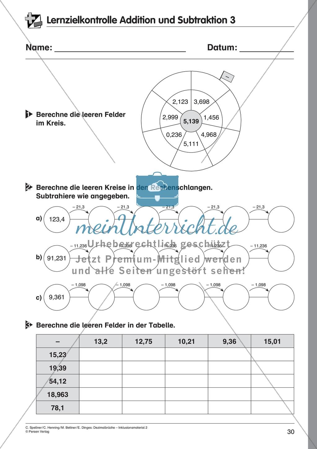 Dezimalbrüche: Addition und Subtraktion Preview 32