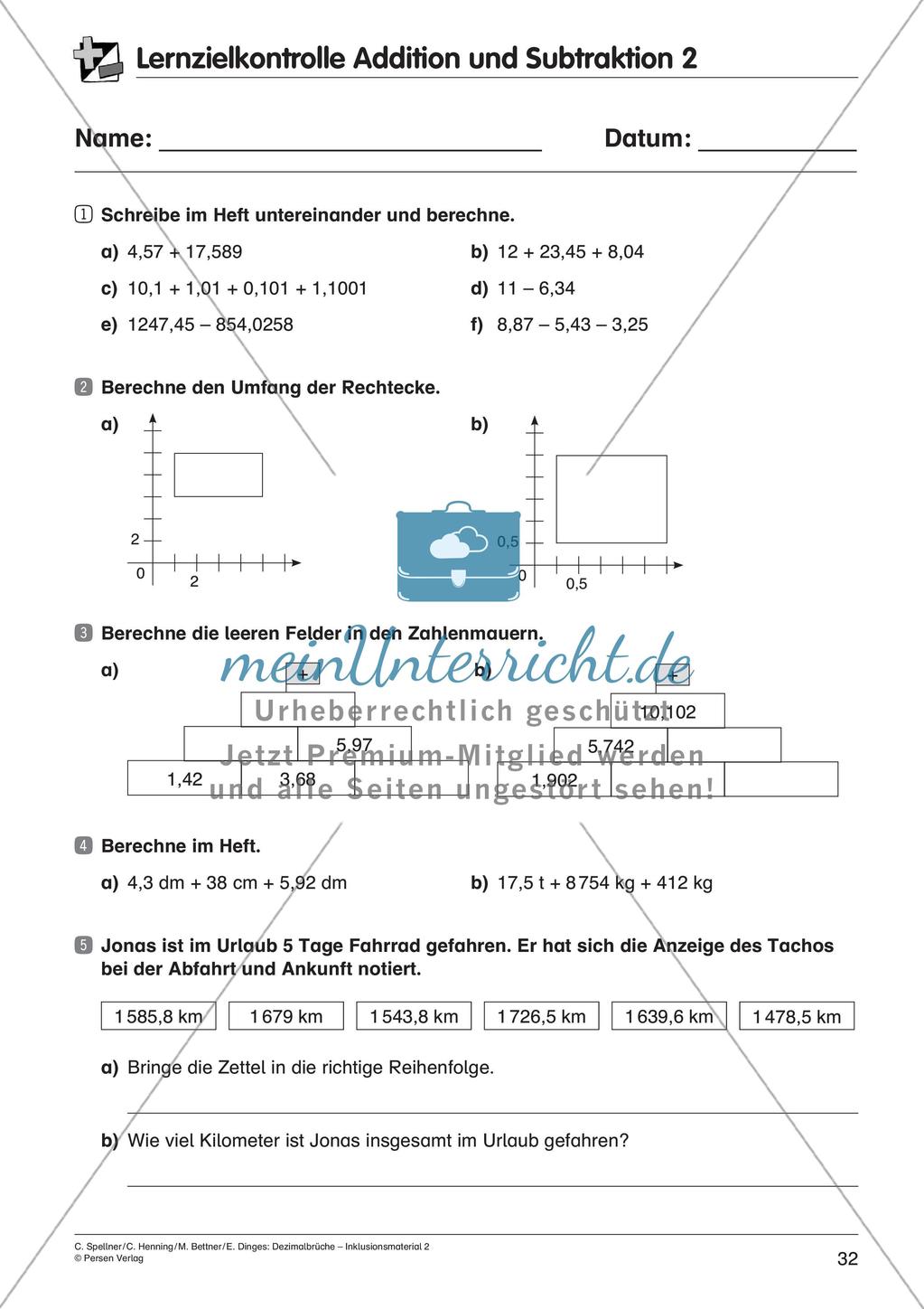 Dezimalbrüche: Addition und Subtraktion Preview 34