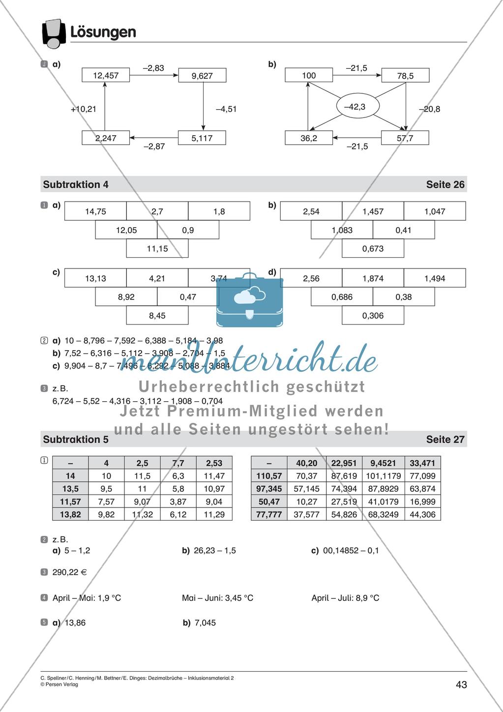 Dezimalbrüche: Addition und Subtraktion Preview 45