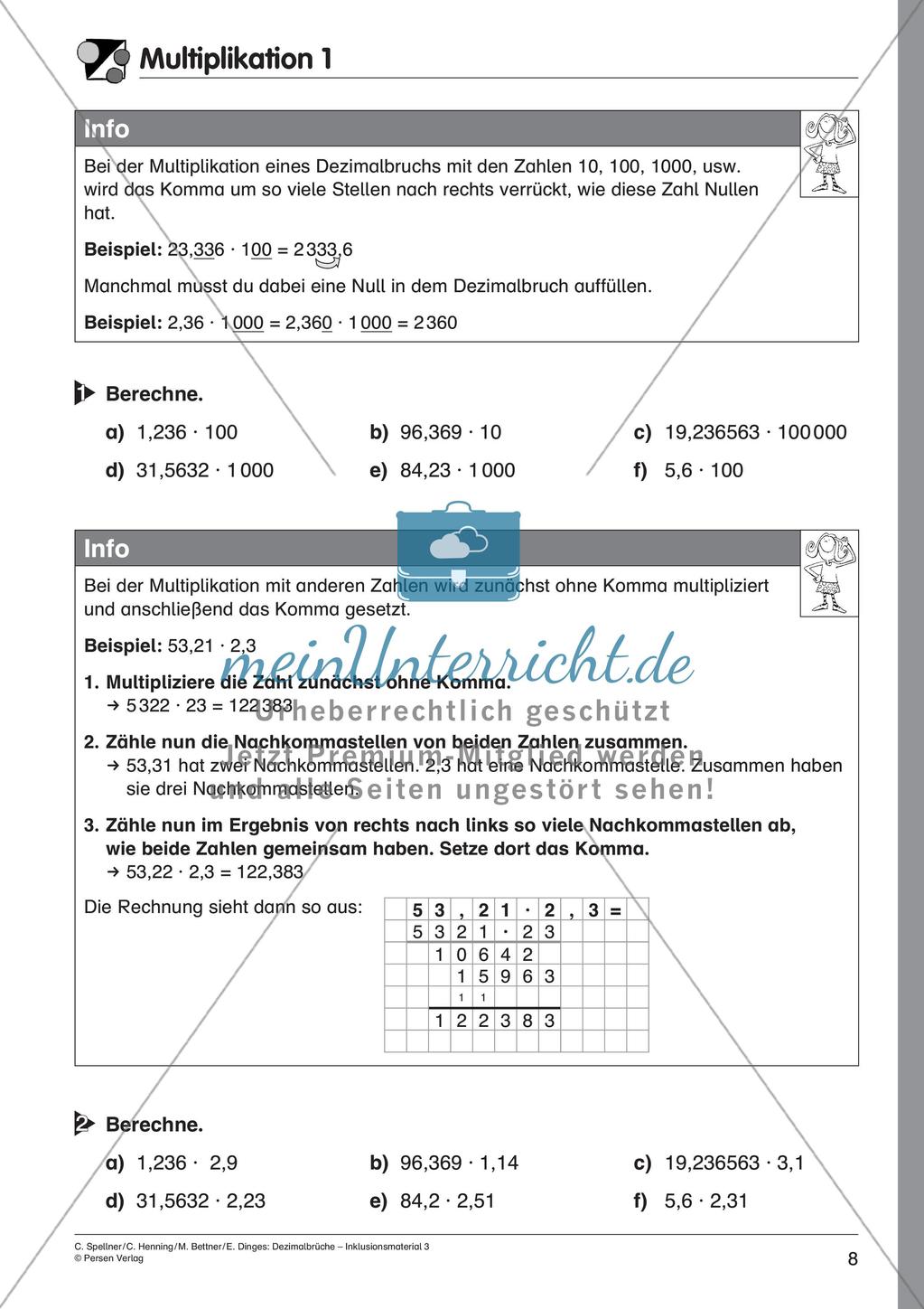 Dezimalbrüche: Multiplikation und Division Preview 10