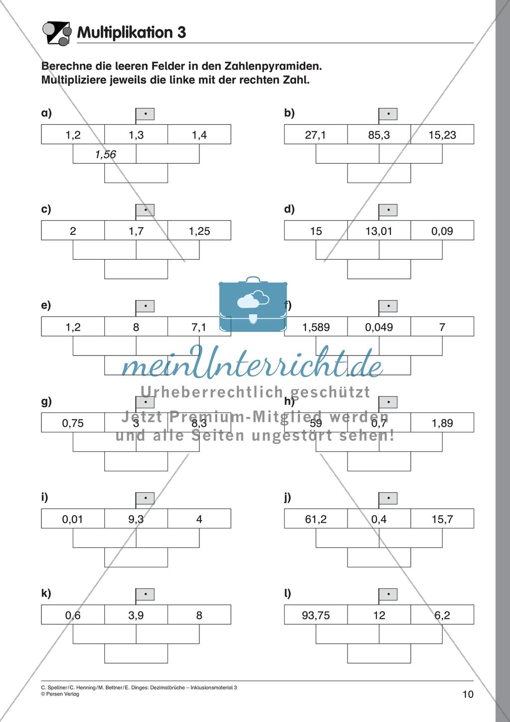 Dezimalbrüche: Multiplikation und Division Preview 12