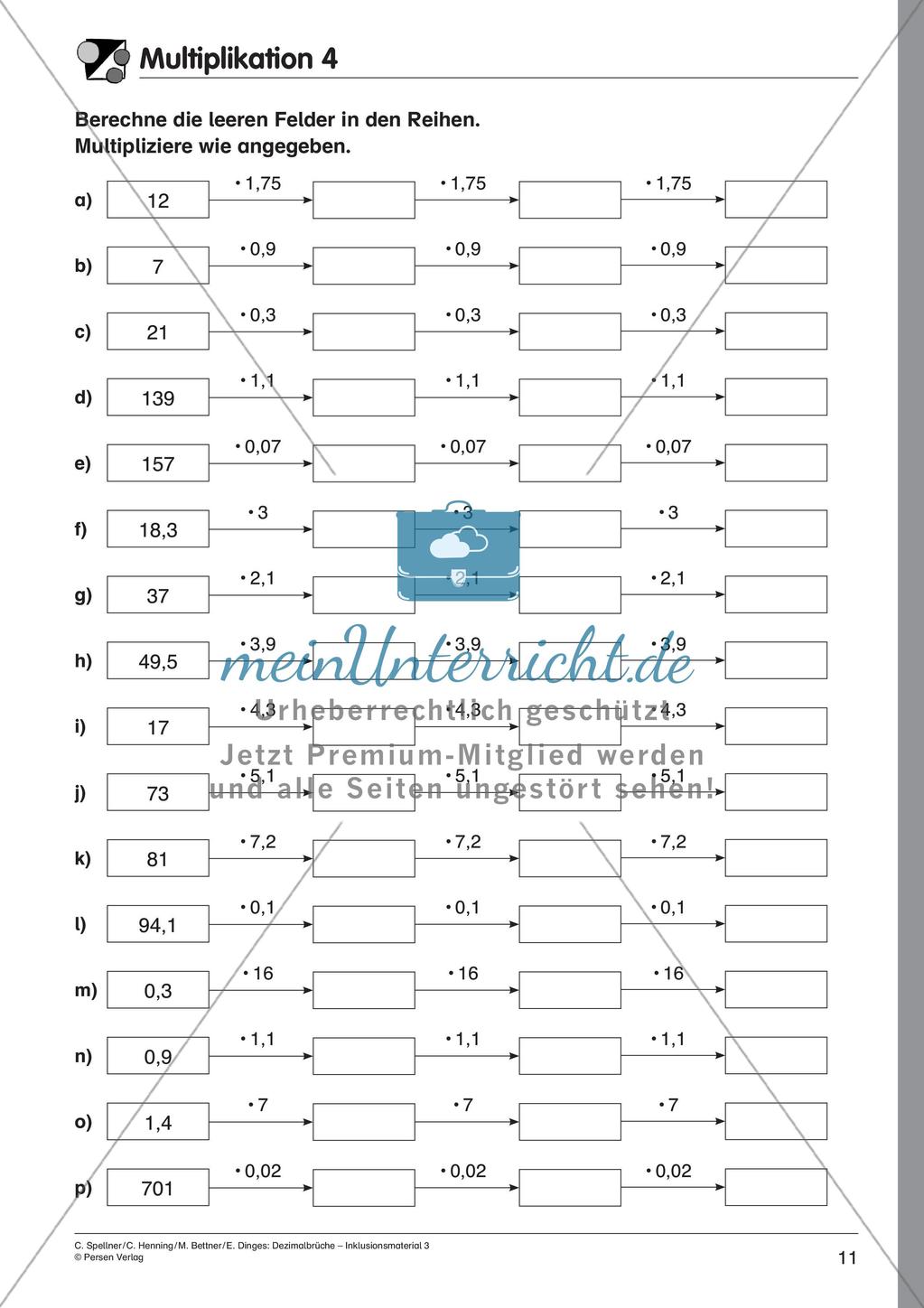 Dezimalbrüche: Multiplikation und Division Preview 13
