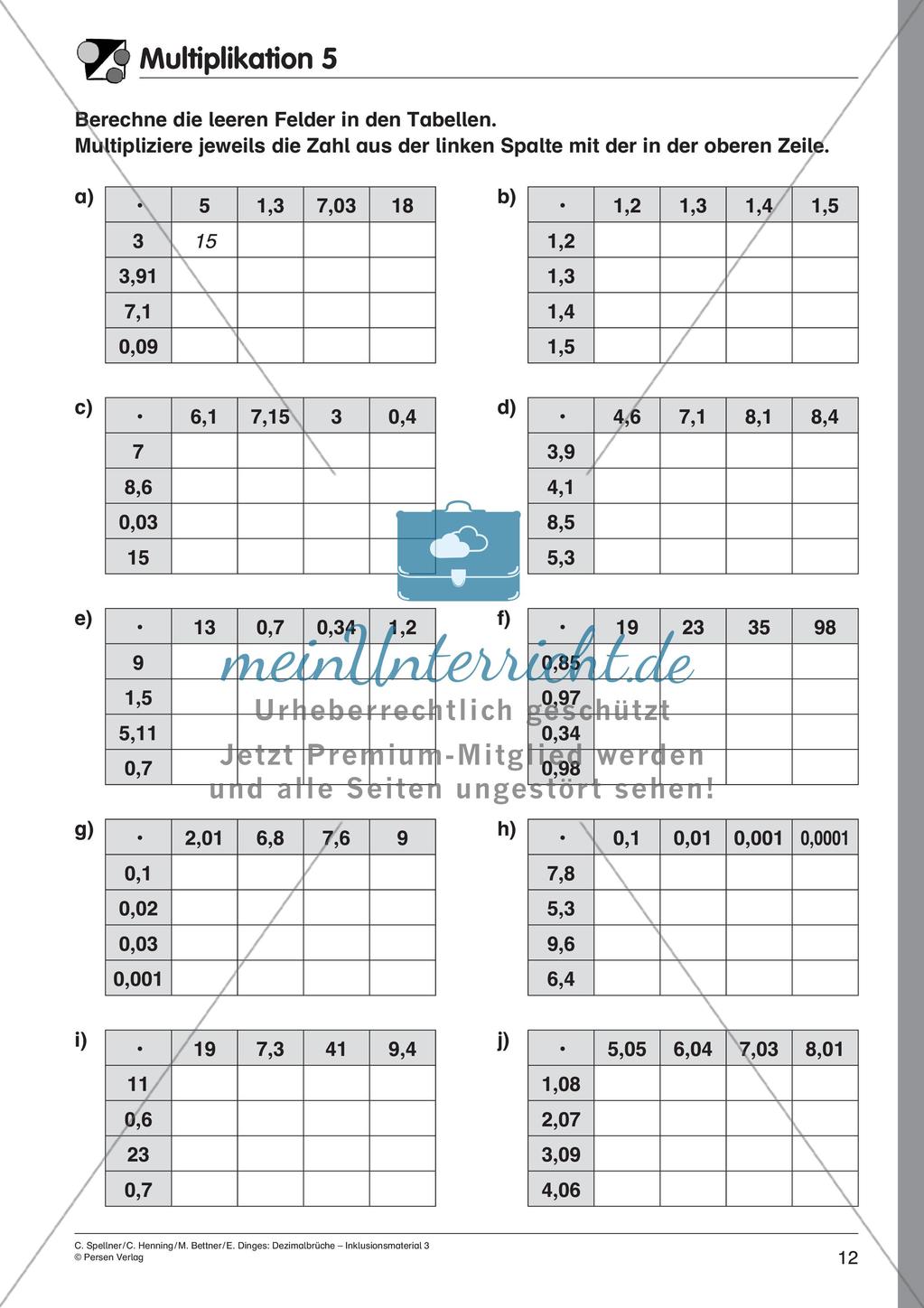 Dezimalbrüche: Multiplikation und Division Preview 14