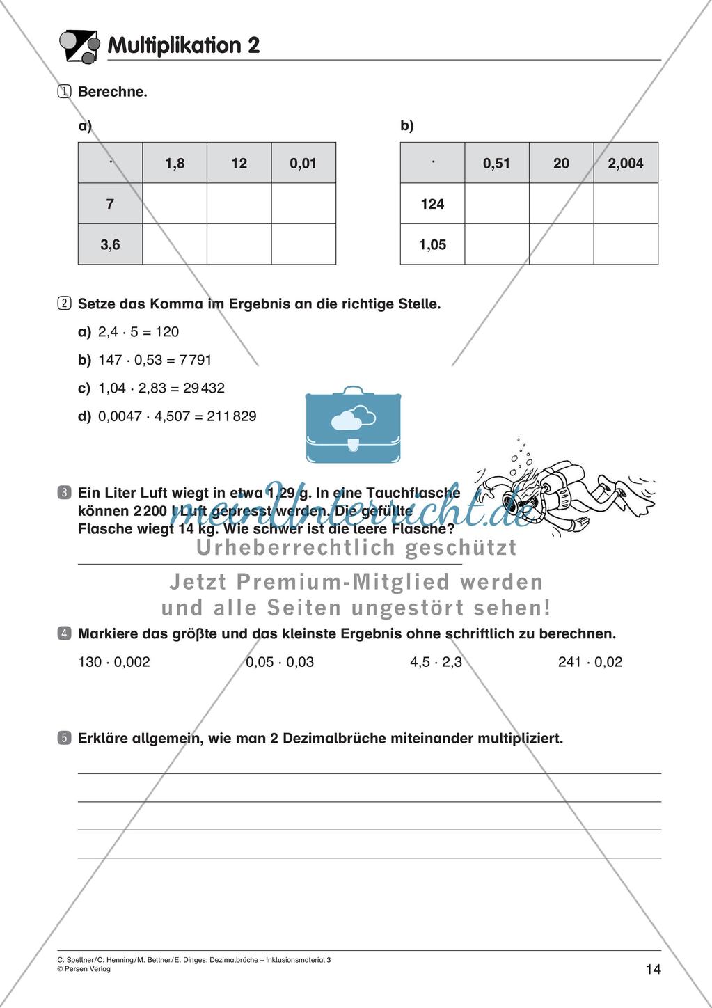 Dezimalbrüche: Multiplikation und Division Preview 16