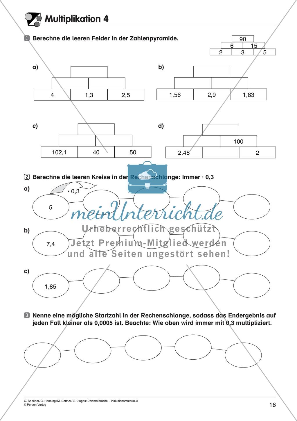 Dezimalbrüche: Multiplikation und Division Preview 18