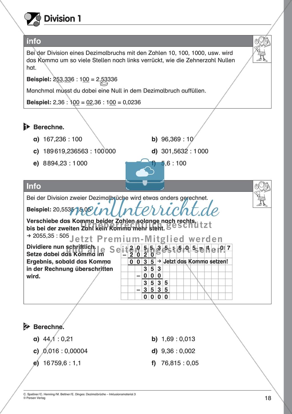 Dezimalbrüche: Multiplikation und Division Preview 20