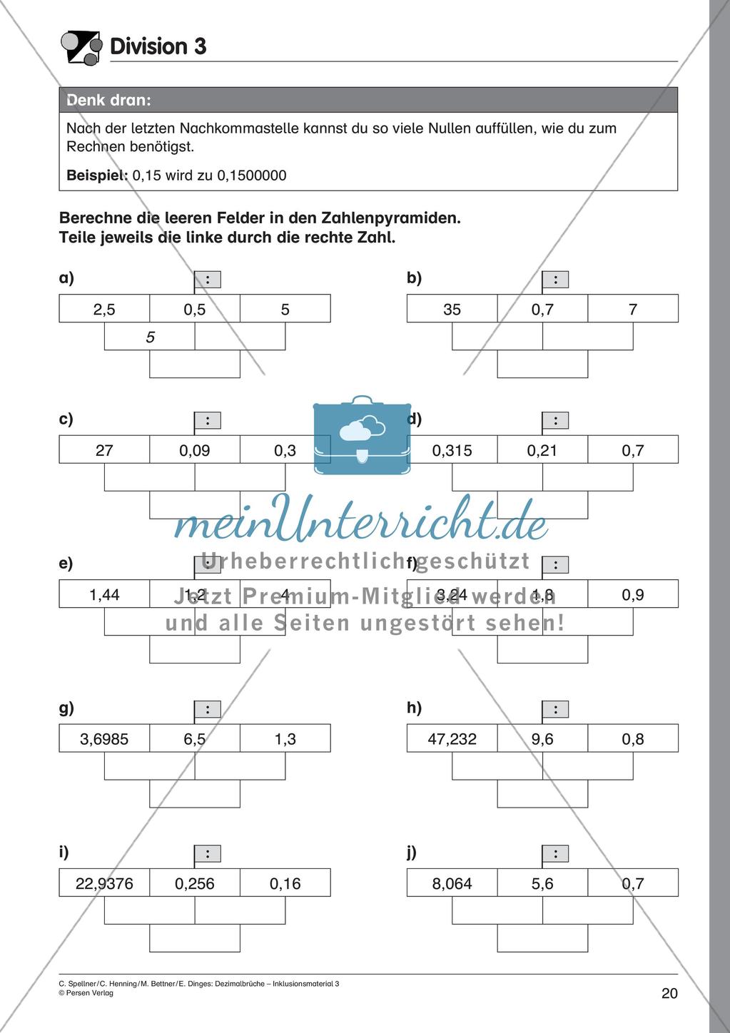 Dezimalbrüche: Multiplikation und Division Preview 22