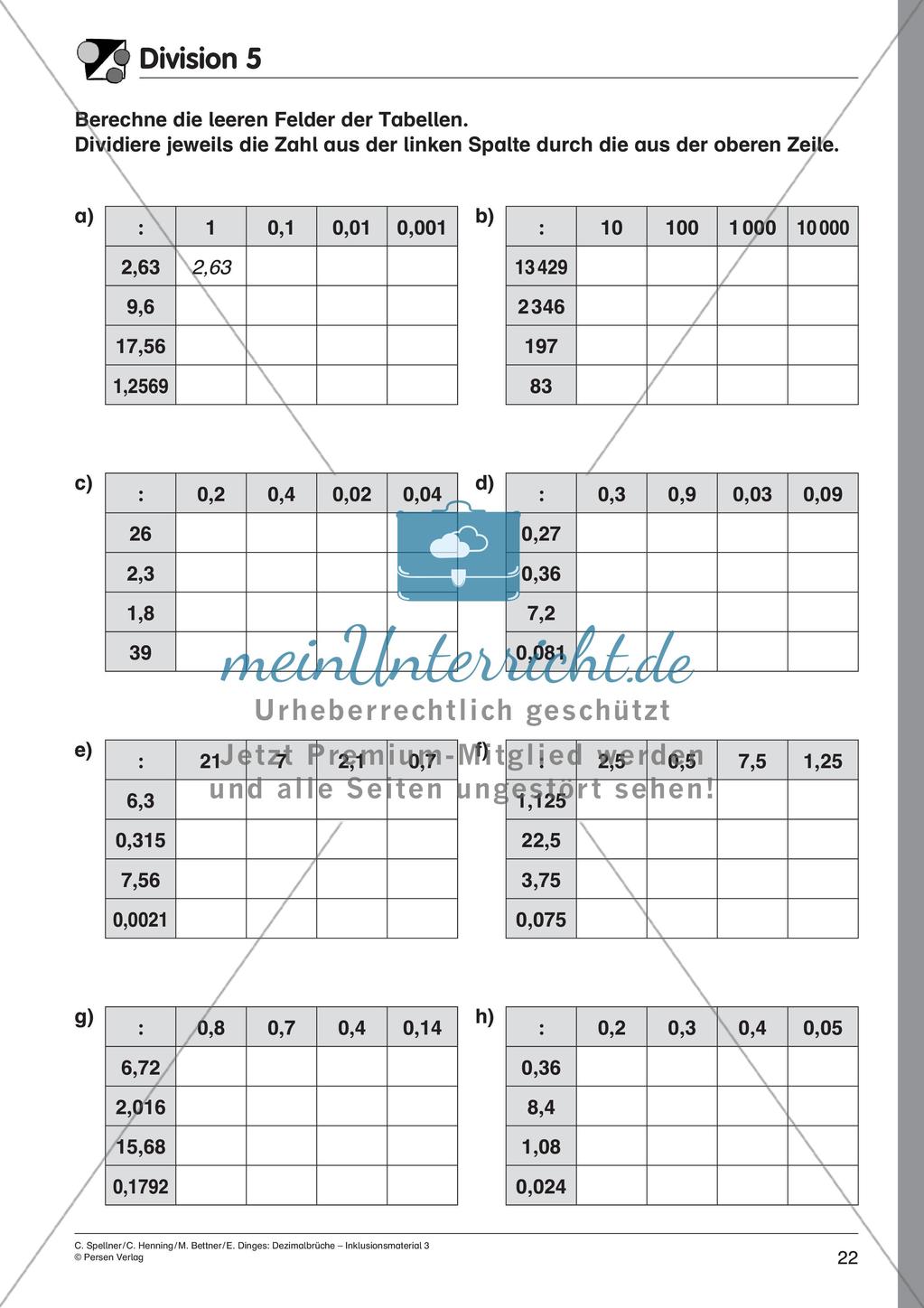 Dezimalbrüche: Multiplikation und Division Preview 24