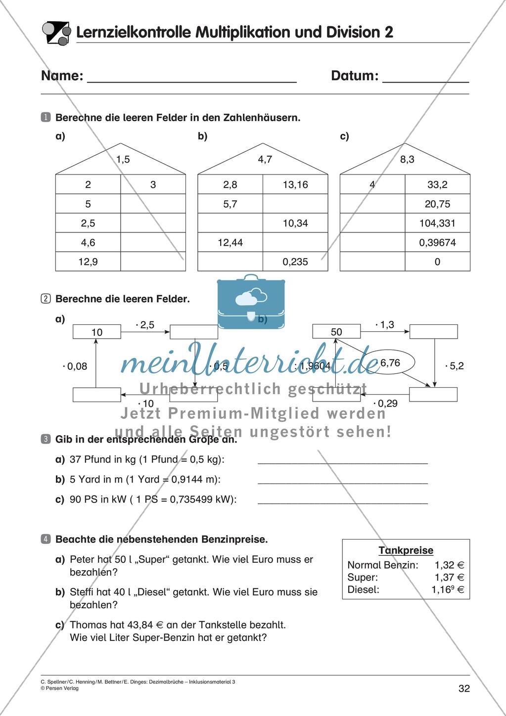 Dezimalbrüche: Multiplikation und Division Preview 34
