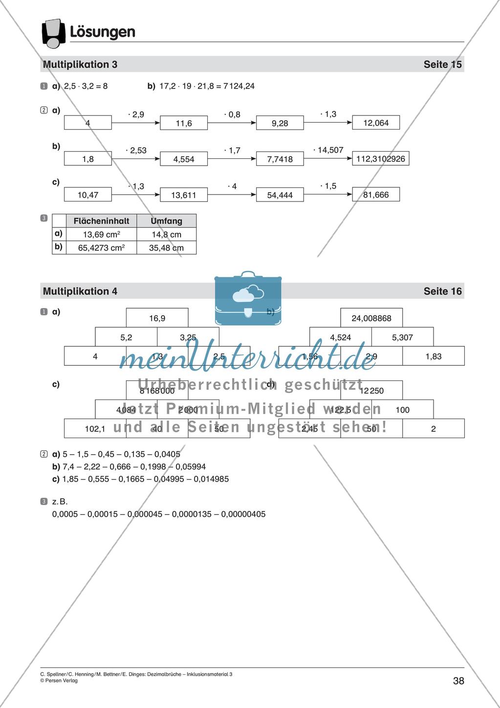 Dezimalbrüche: Multiplikation und Division Preview 40