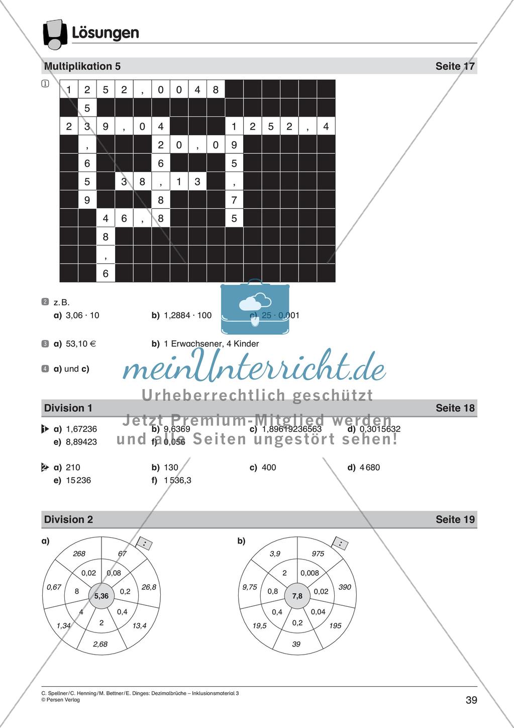 Dezimalbrüche: Multiplikation und Division Preview 41