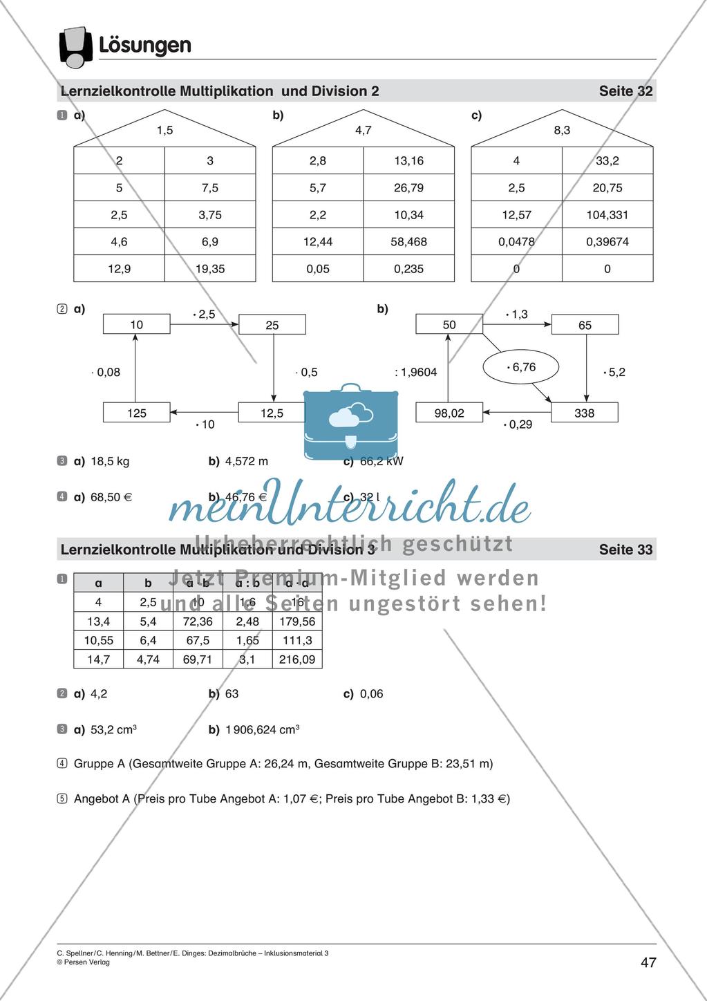 Dezimalbrüche: Multiplikation und Division Preview 49