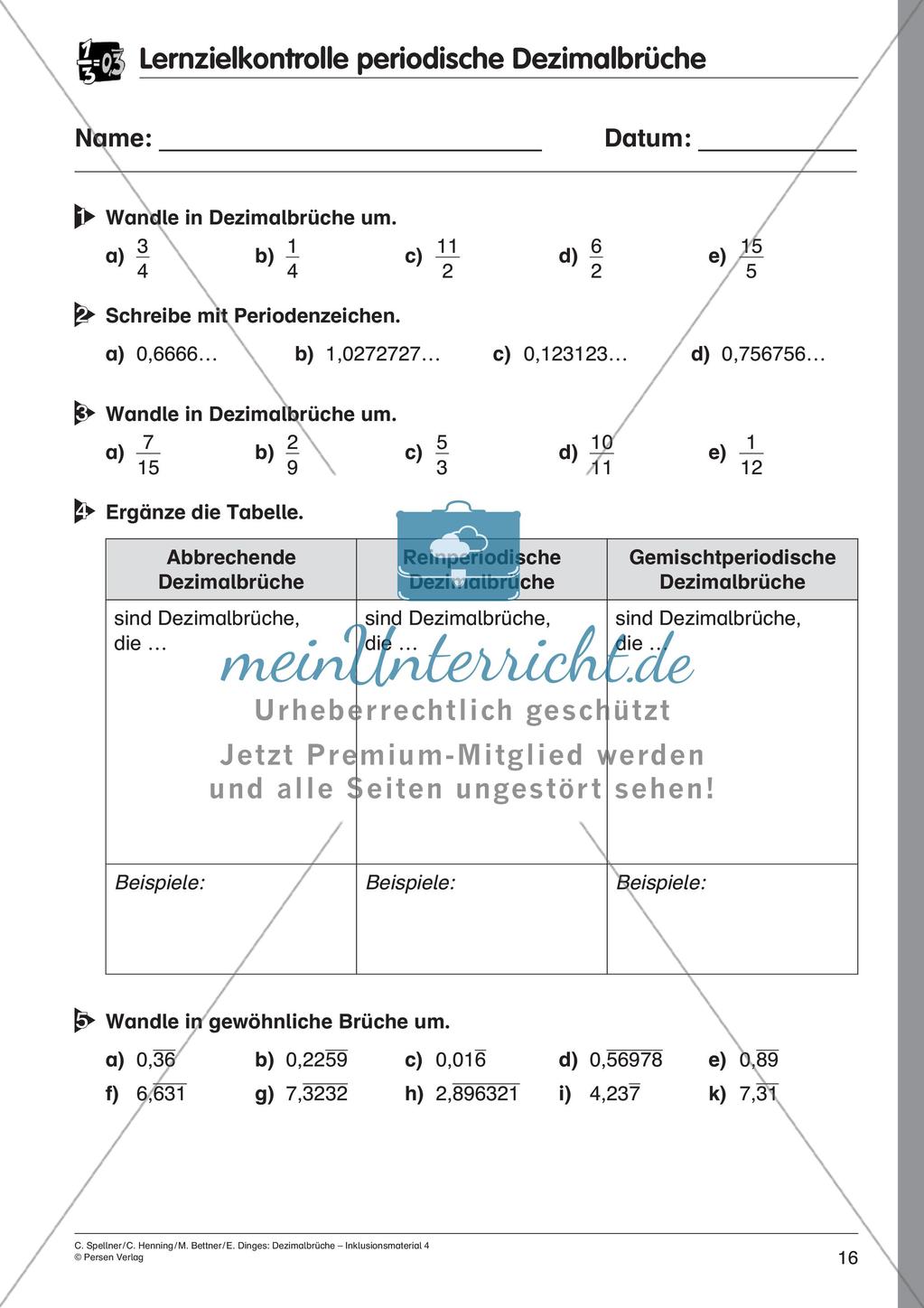 Periodische Dezimalbrüche Preview 18