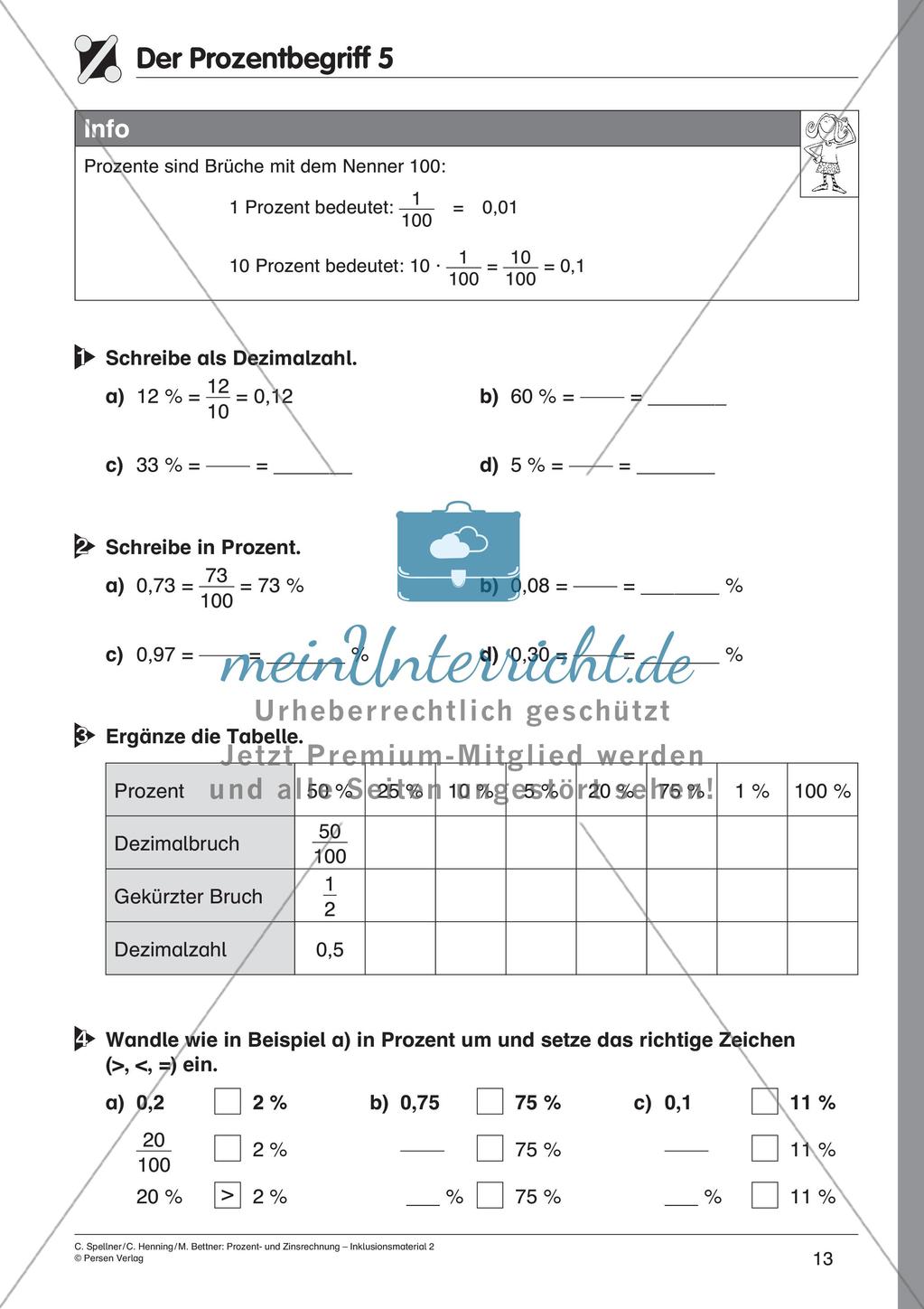 Inklusionsmaterial: Prozentrechnung Preview 15