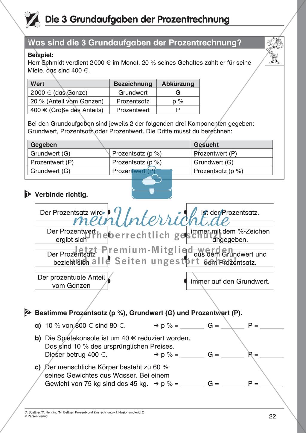 Inklusionsmaterial: Prozentrechnung Preview 24