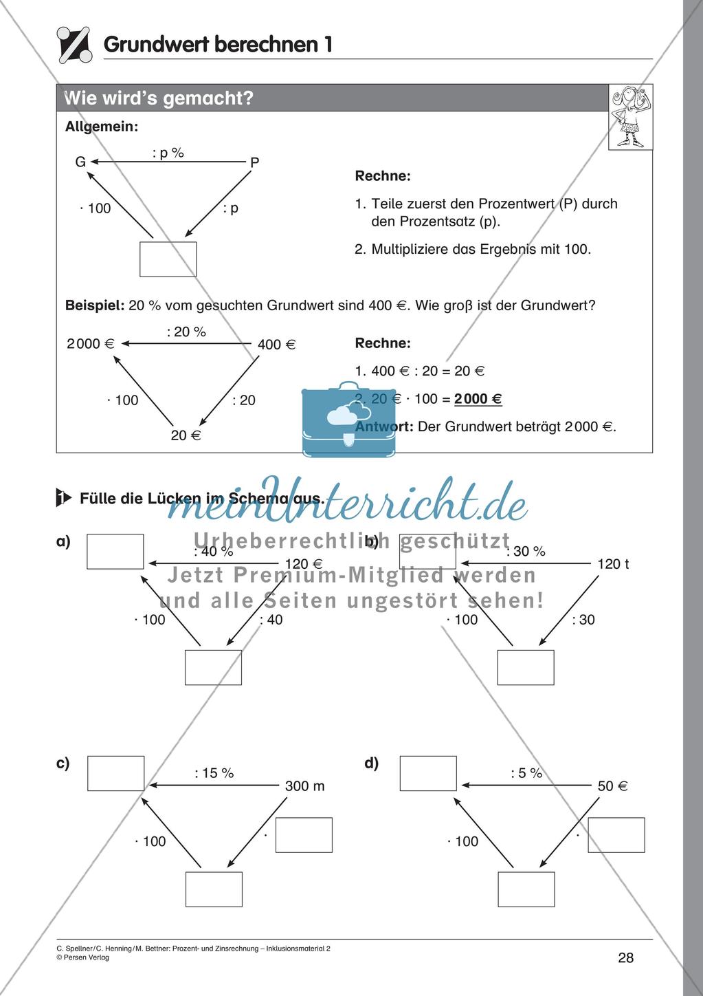 Inklusionsmaterial: Prozentrechnung Preview 30