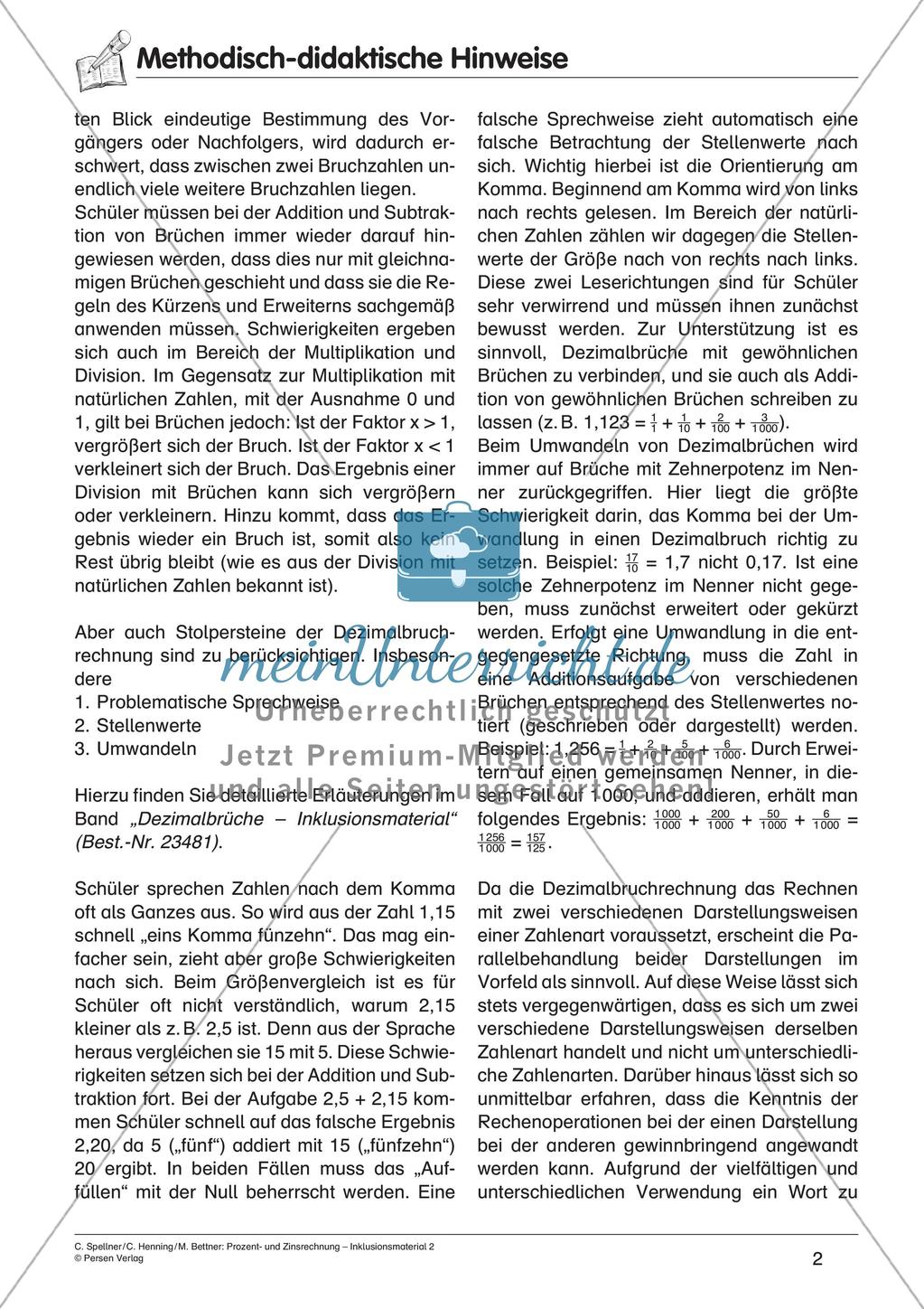 Inklusionsmaterial: Prozentrechnung Preview 4