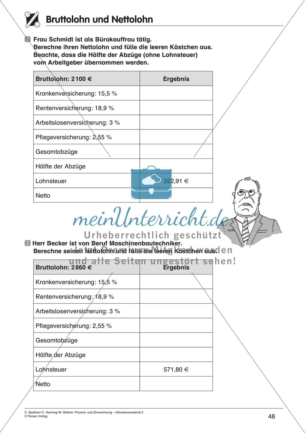 Inklusionsmaterial: Prozentrechnung Preview 50