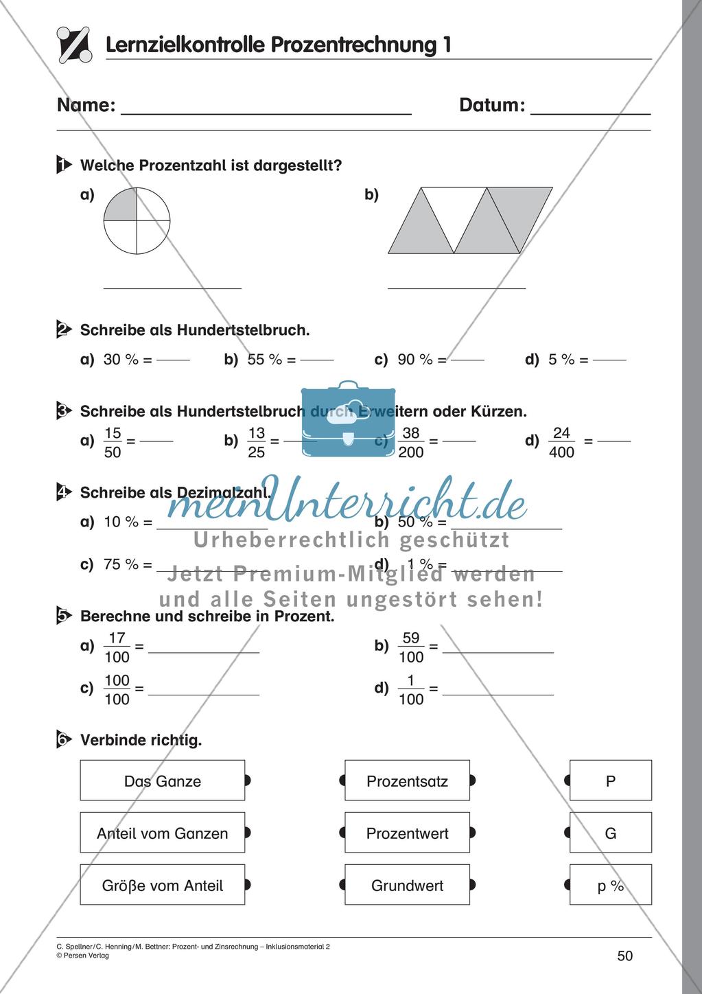 Inklusionsmaterial: Prozentrechnung Preview 52