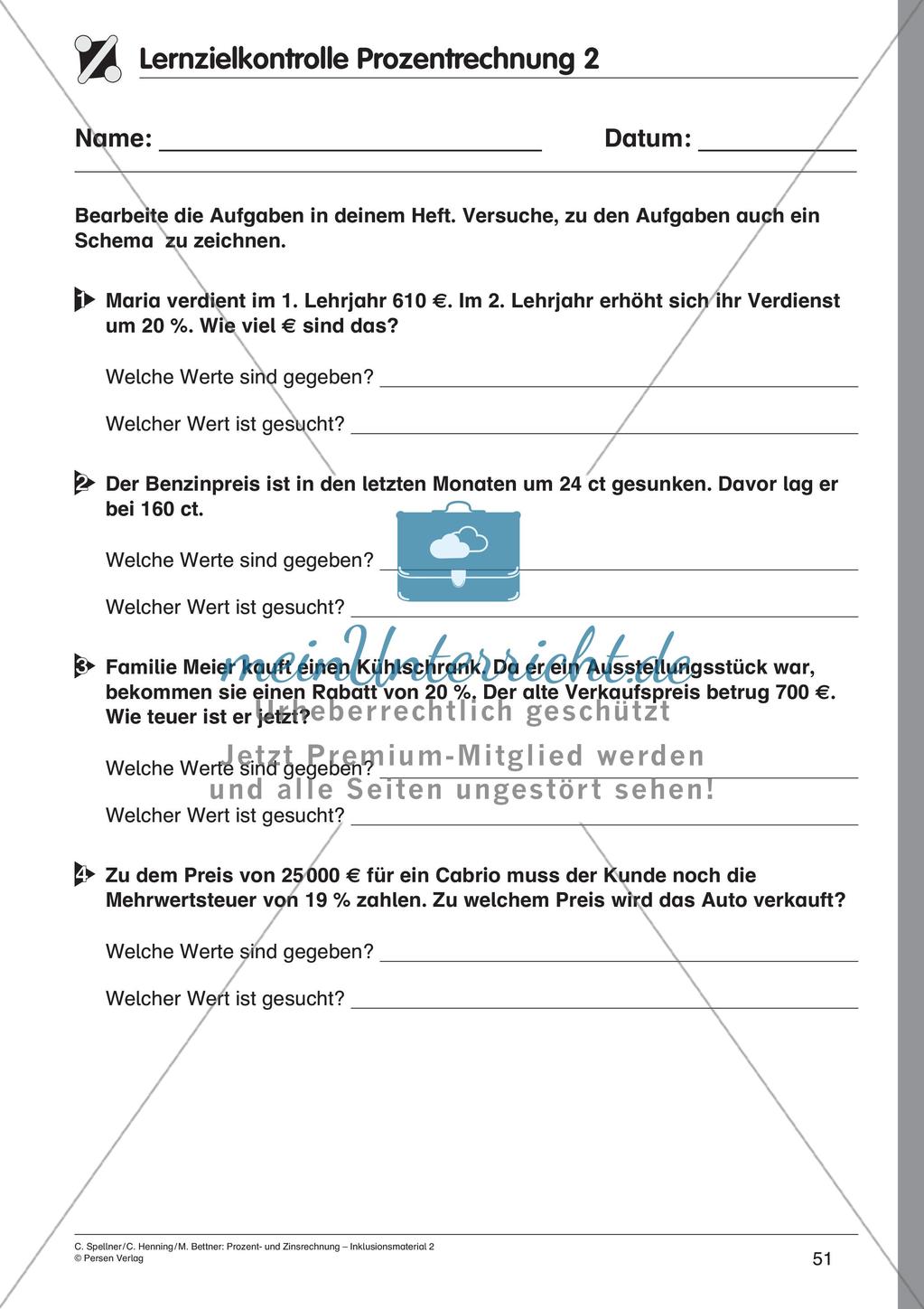 Inklusionsmaterial: Prozentrechnung Preview 53