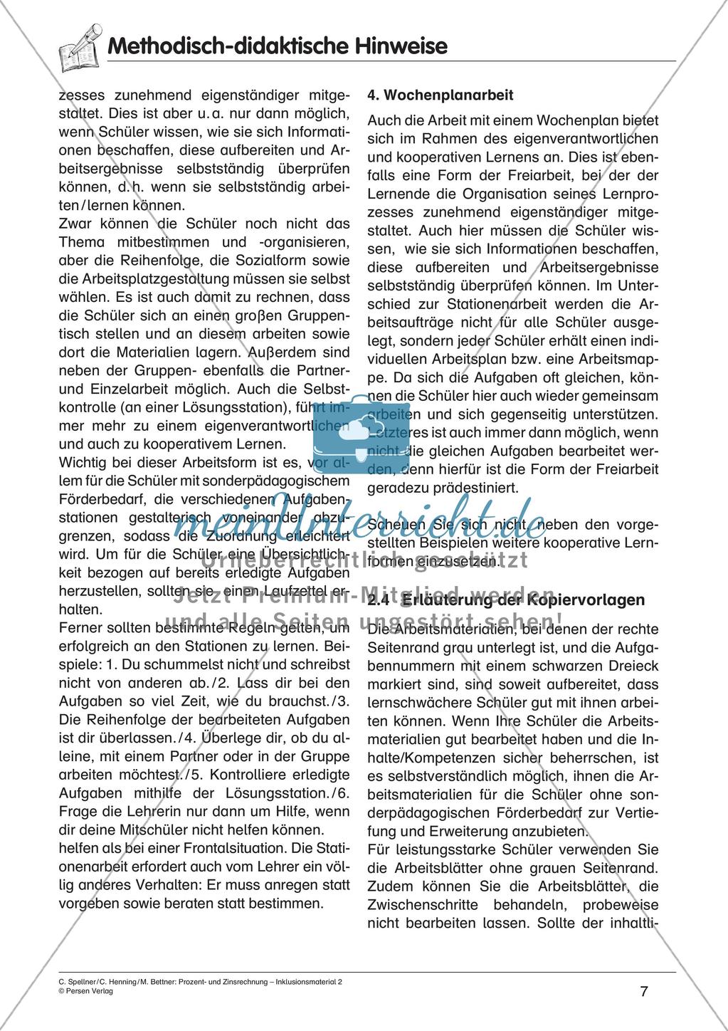 Inklusionsmaterial: Prozentrechnung Preview 9
