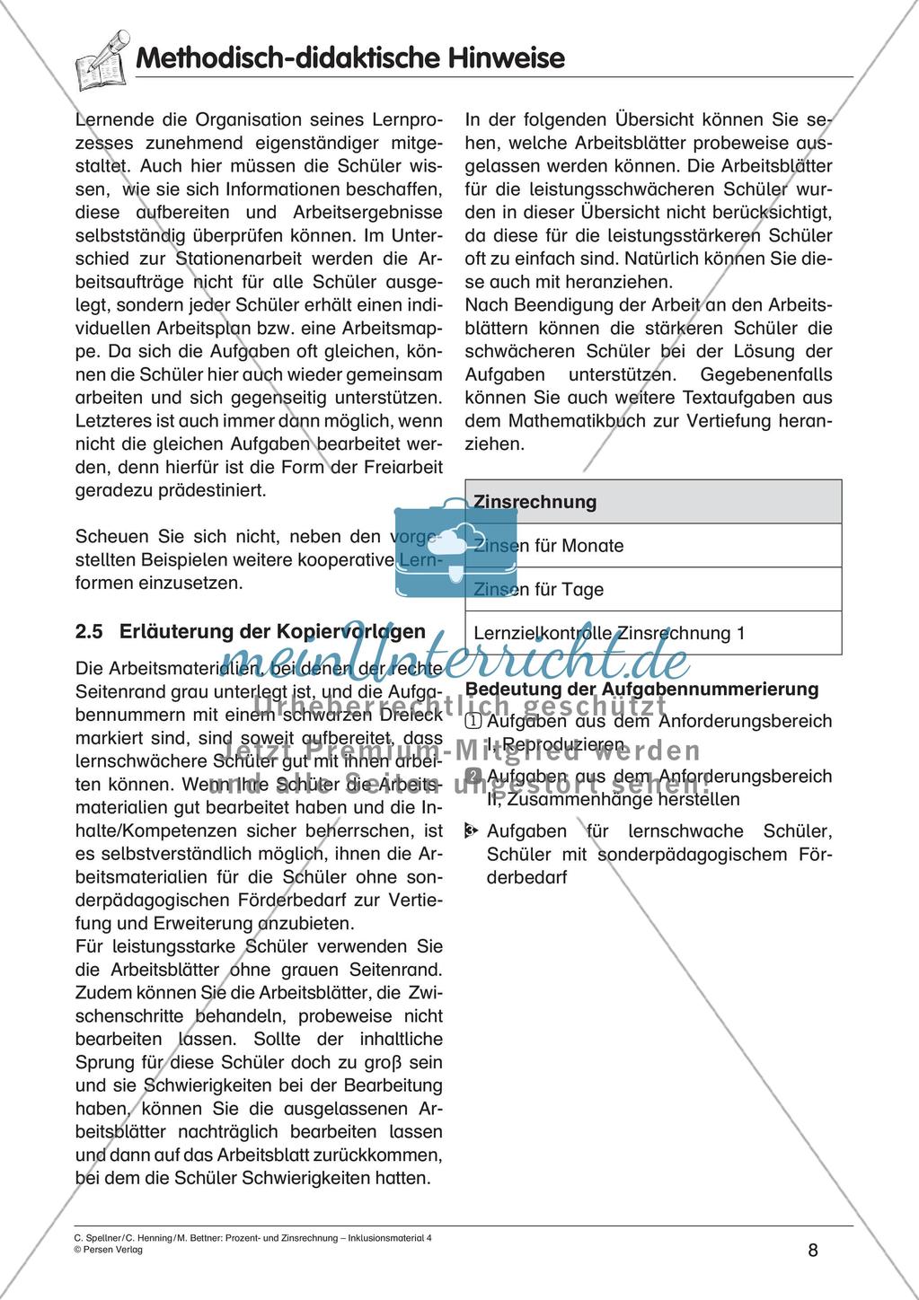 Inklusionsmaterial: Zinsrechnung Preview 10
