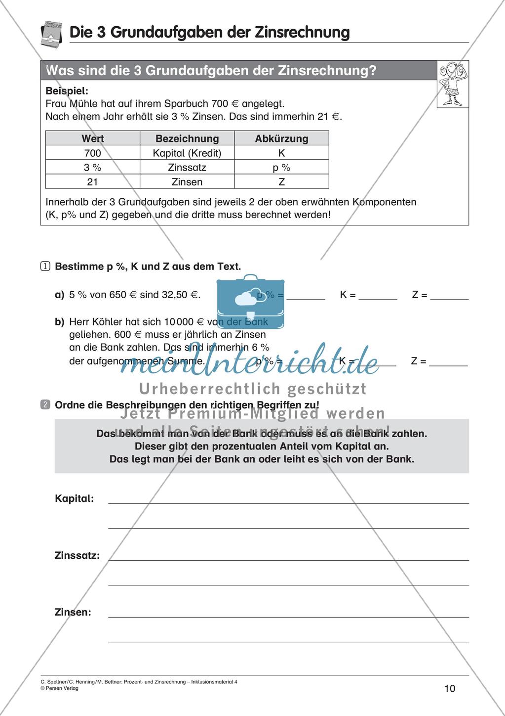 Inklusionsmaterial: Zinsrechnung Preview 12