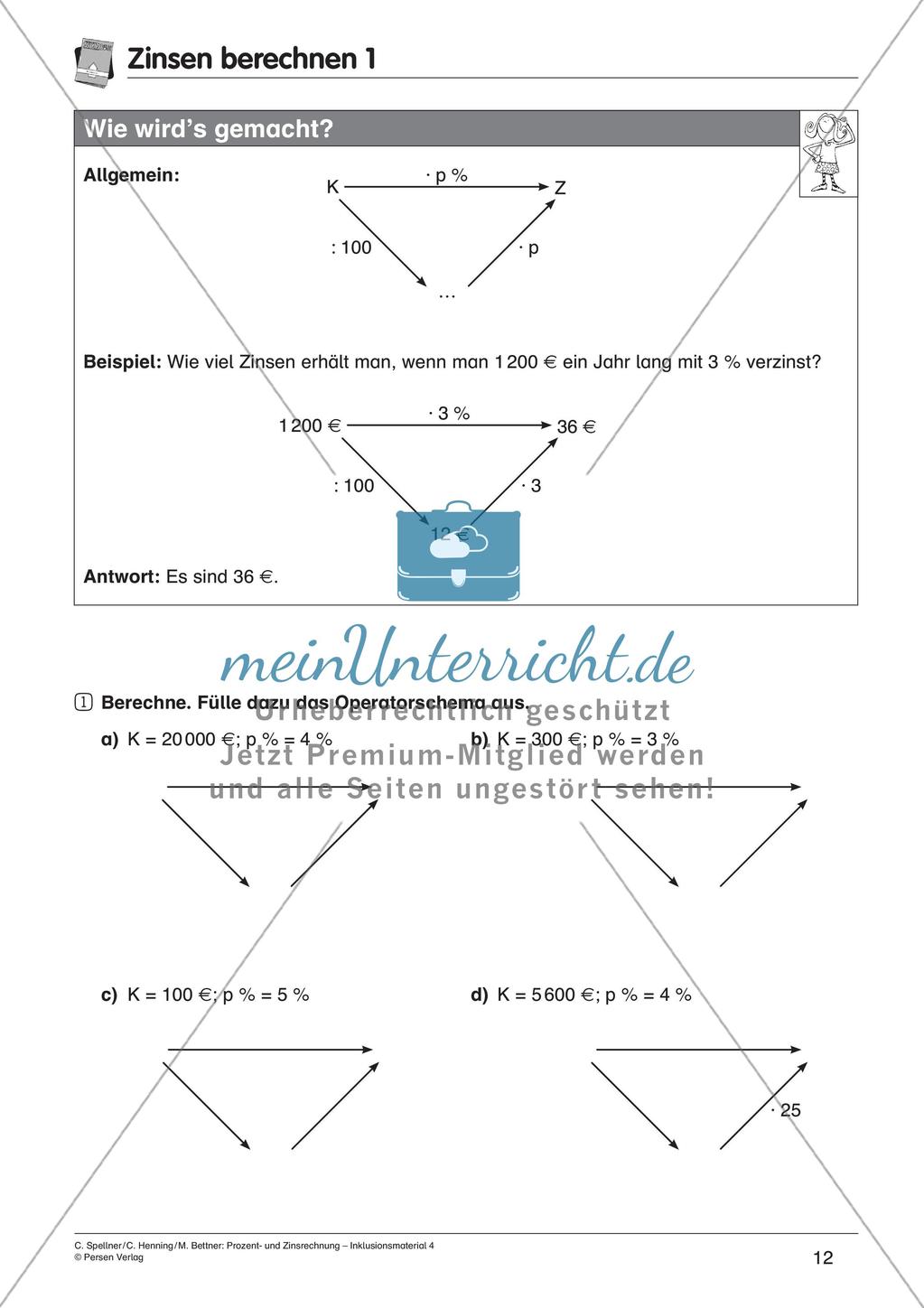 Inklusionsmaterial: Zinsrechnung Preview 14