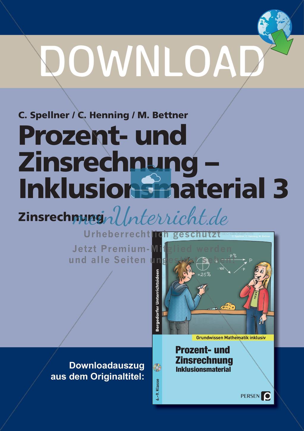 Inklusionsmaterial: Zinsrechnung Preview 1