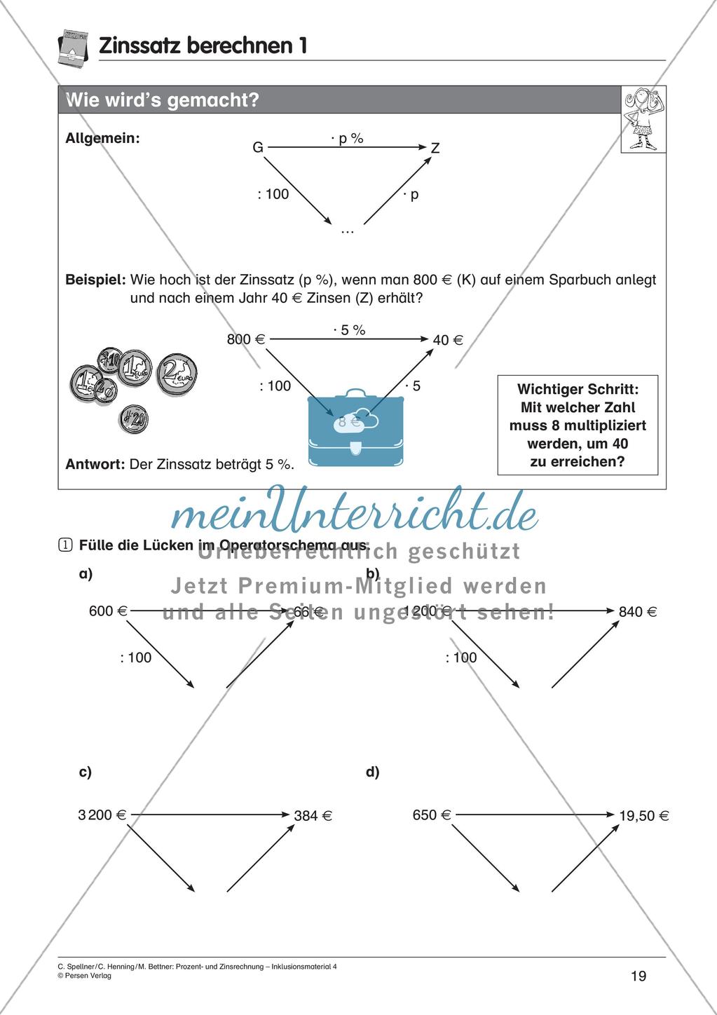 Inklusionsmaterial: Zinsrechnung Preview 21