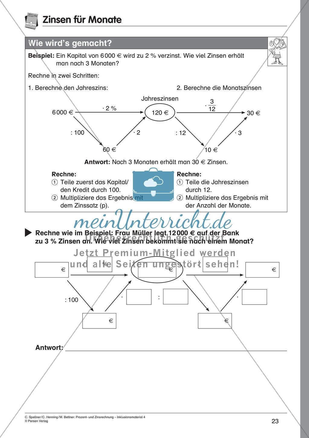 Inklusionsmaterial: Zinsrechnung Preview 25