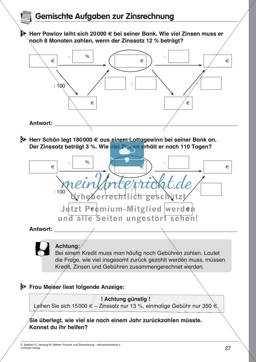 Inklusionsmaterial: Zinsrechnung Preview 29