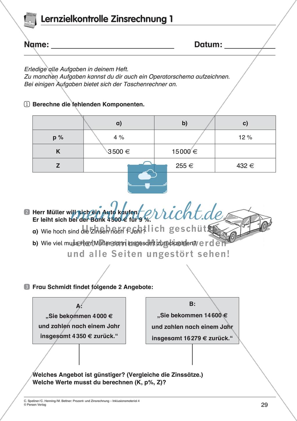 Inklusionsmaterial: Zinsrechnung Preview 31